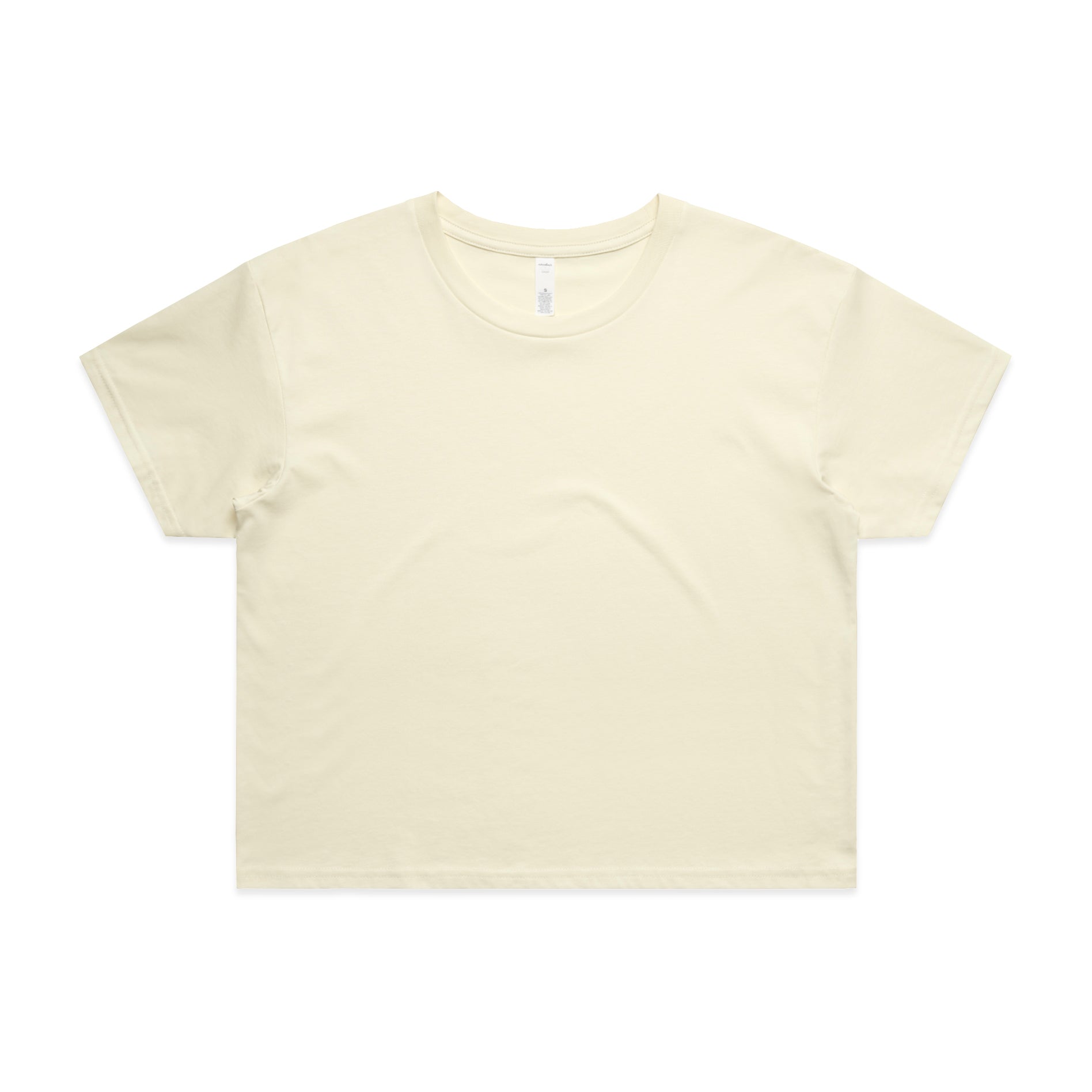 Ascolour Wos Crop Tee 4062 Crop Tee Butter Front - Custom Printed - Print Blanc