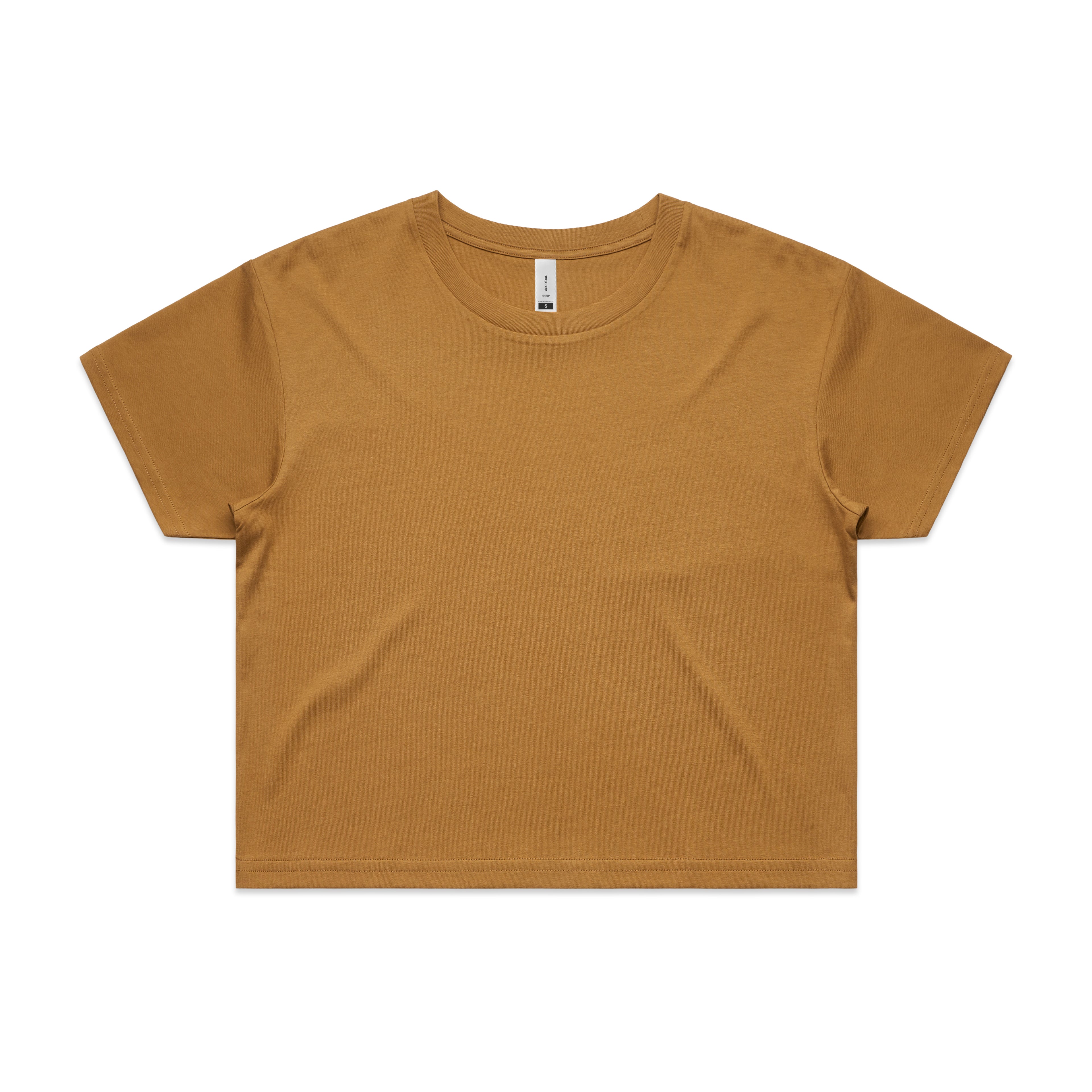 Ascolour Wos Crop Tee 4062 Crop Tee Camel Front - Custom Printed - Print Blanc