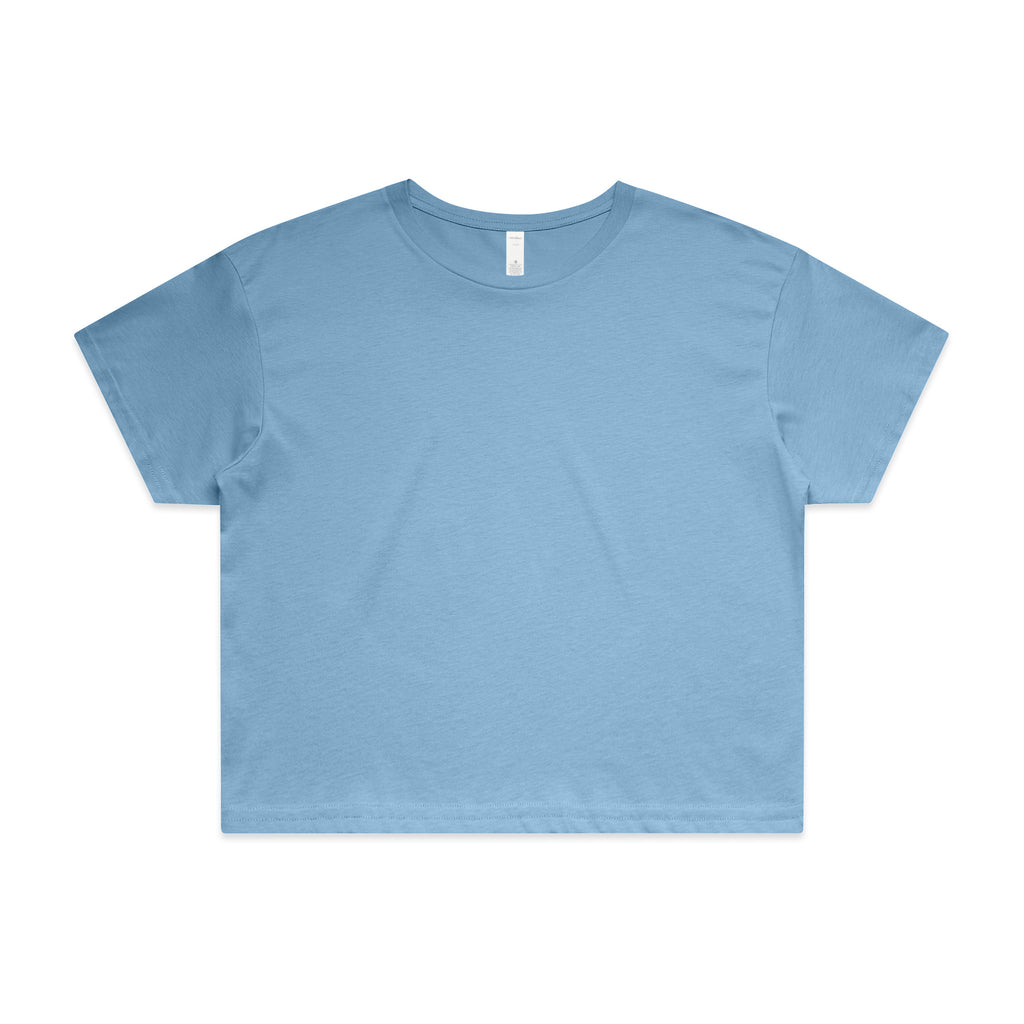 Ascolour Wos Crop Tee 4062 Crop Tee Carolina Blue Front - Custom Printed - Print Blanc