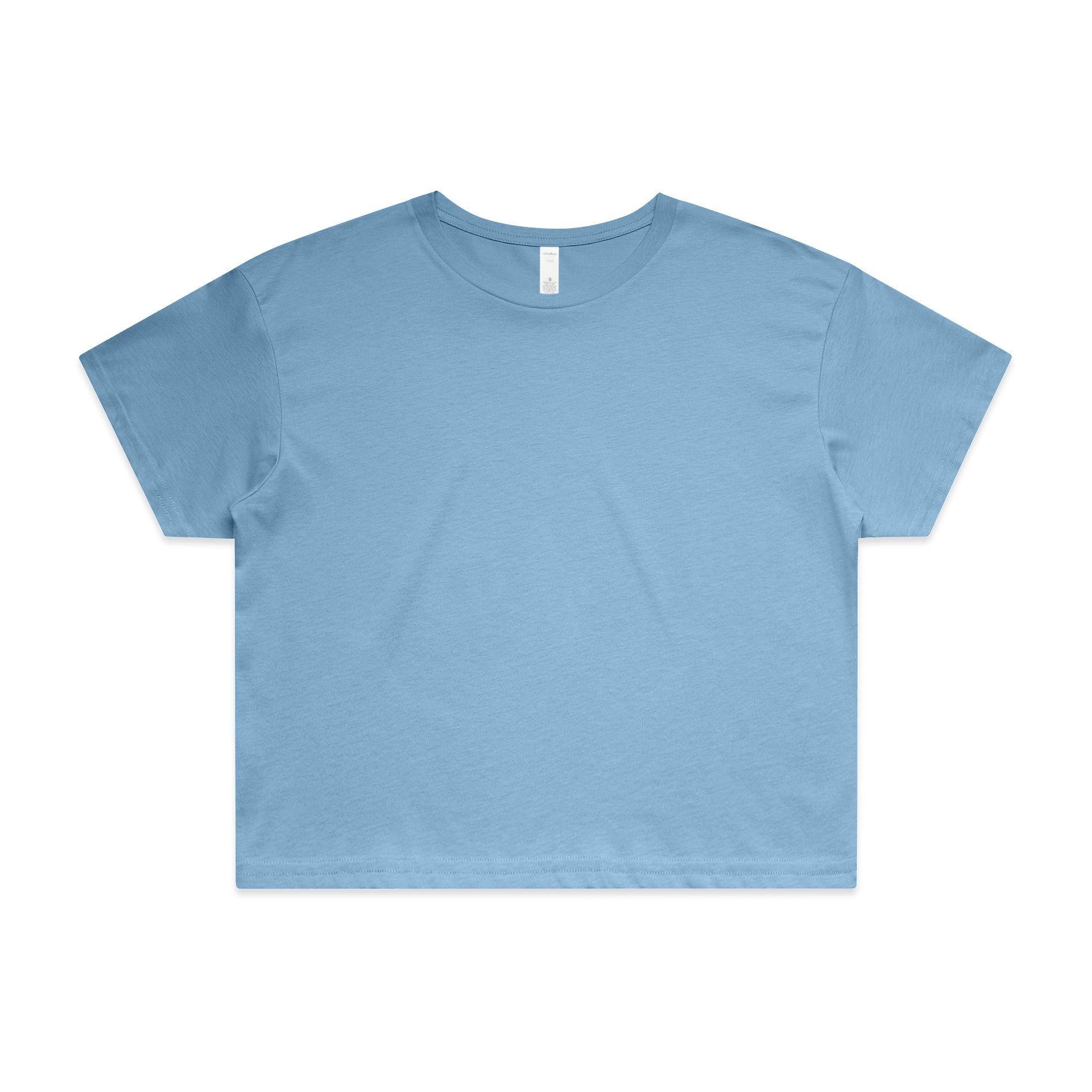 Ascolour Wos Crop Tee 4062 Crop Tee Carolina Blue Front - Custom Printed - Print Blanc