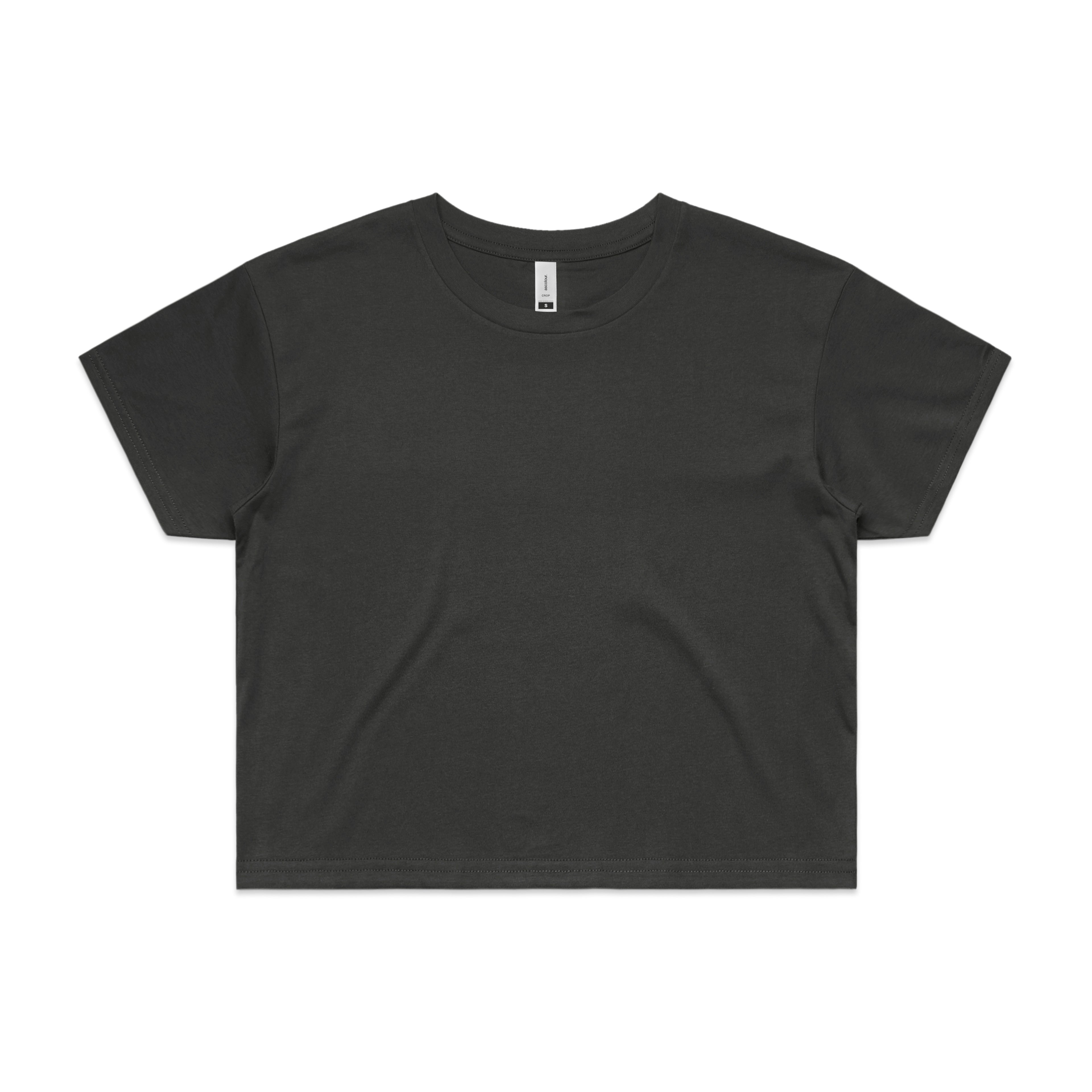 Ascolour Wos Crop Tee 4062 Crop Tee Coal Front - Custom Printed - Print Blanc