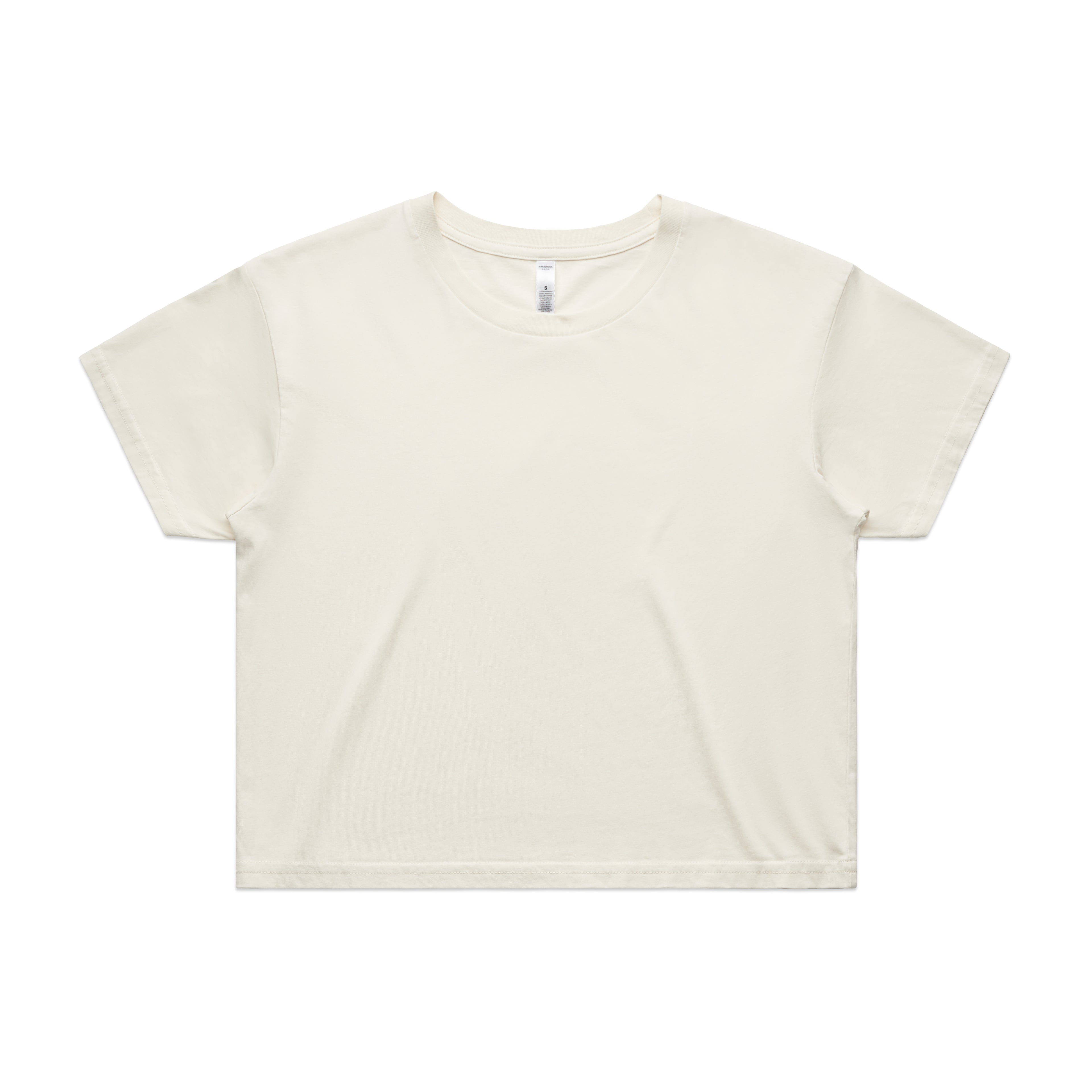 Ascolour Wos Crop Tee 4062 Crop Tee Ecru Front - Custom Printed - Print Blanc