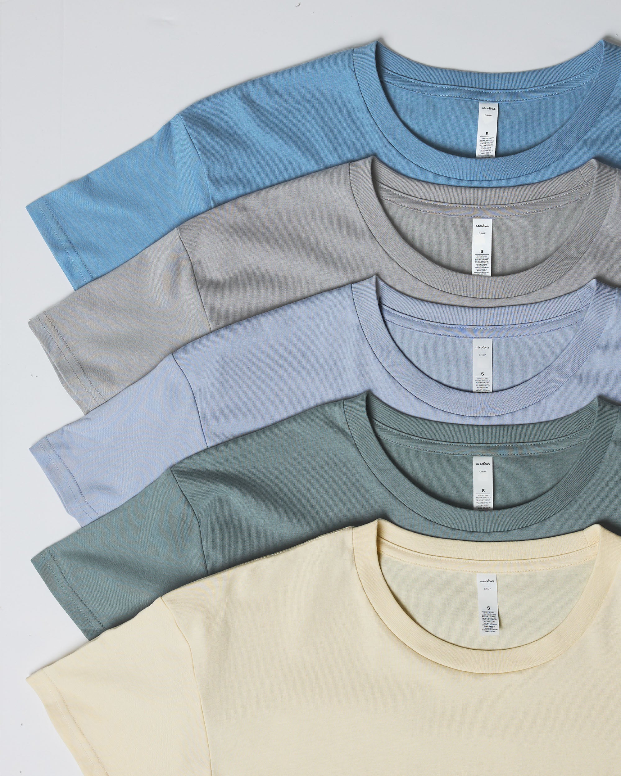 Ascolour Wos Crop Tee 4062 Crop Tee Flatlay Flat - Custom Printed - Print Blanc