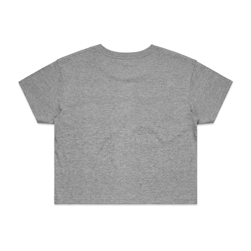 Ascolour Wos Crop Tee 4062 Crop Tee Grey Marle Back - Custom Printed - Print Blanc