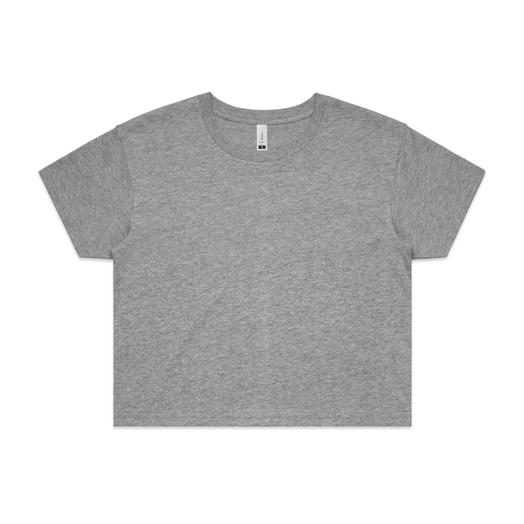 Ascolour Wos Crop Tee 4062 Crop Tee Grey Marle Front - Custom Printed - Print Blanc