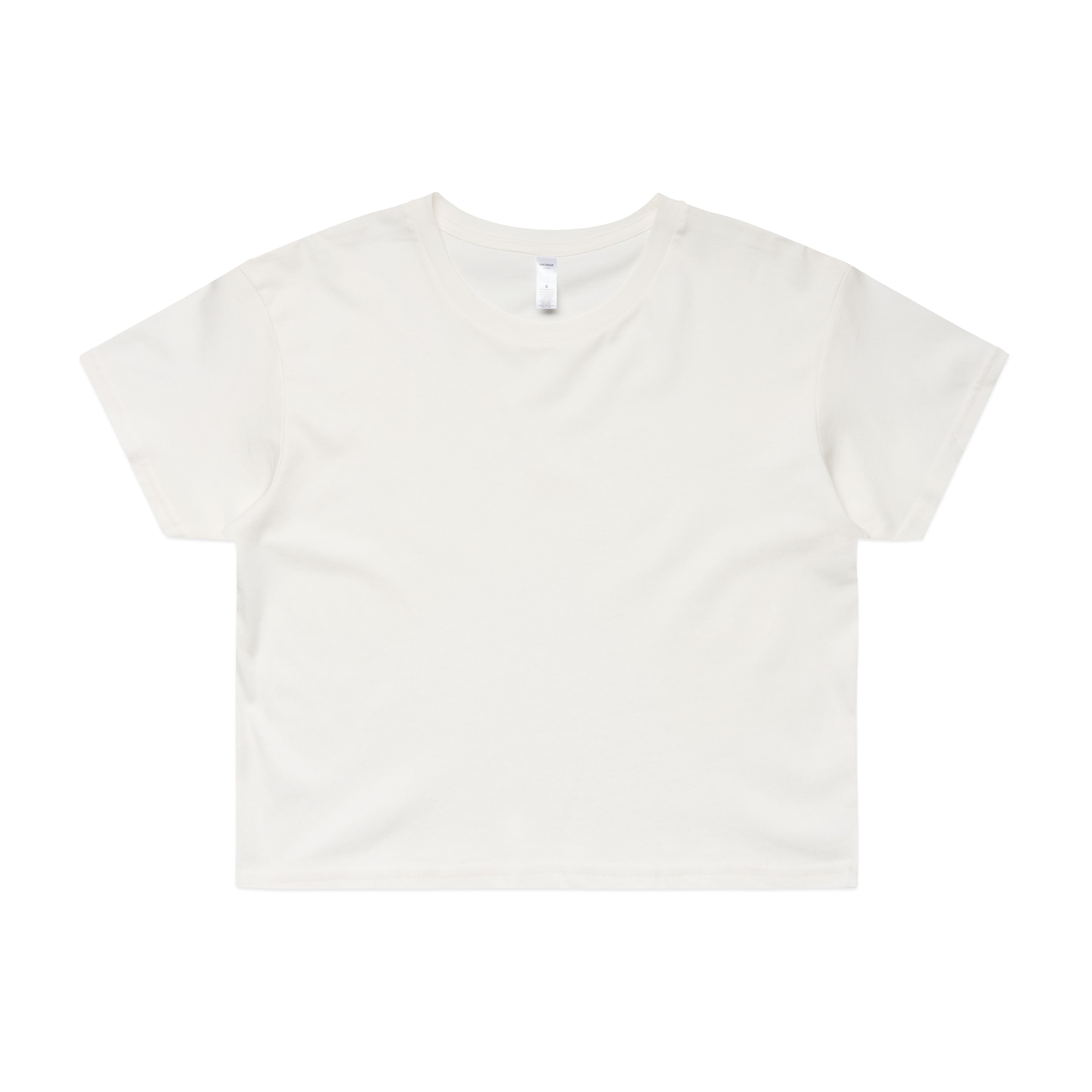 Ascolour Wos Crop Tee 4062 Crop Tee Natural Front - Custom Printed - Print Blanc