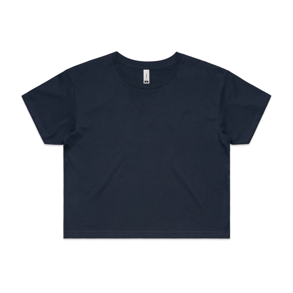 Ascolour Wos Crop Tee 4062 Crop Tee Navy Front - Custom Printed - Print Blanc