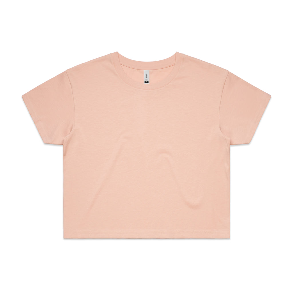 Ascolour Wos Crop Tee 4062 Crop Tee Pale Pink Front - Custom Printed - Print Blanc