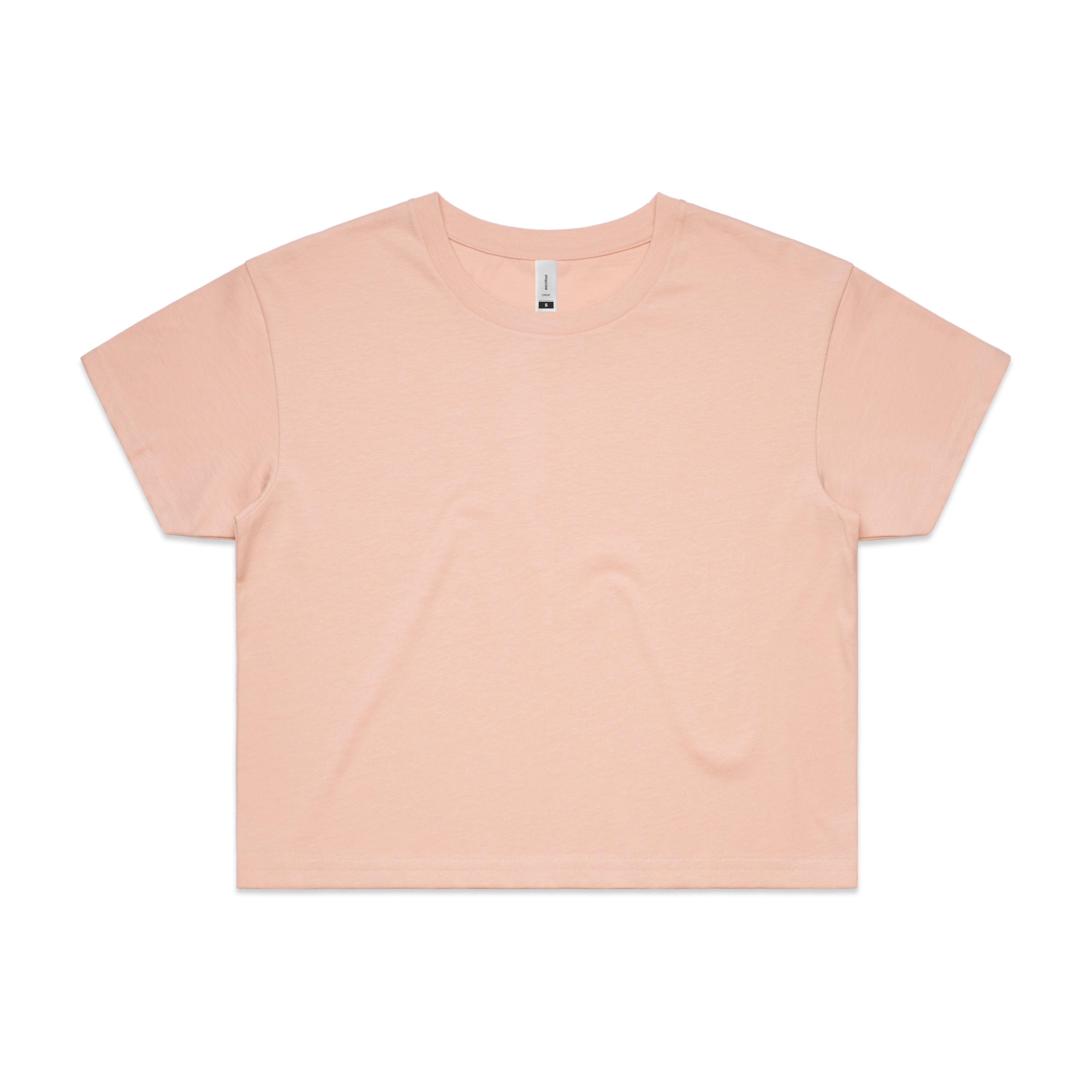 Ascolour Wos Crop Tee 4062 Crop Tee Pale Pink Front - Custom Printed - Print Blanc