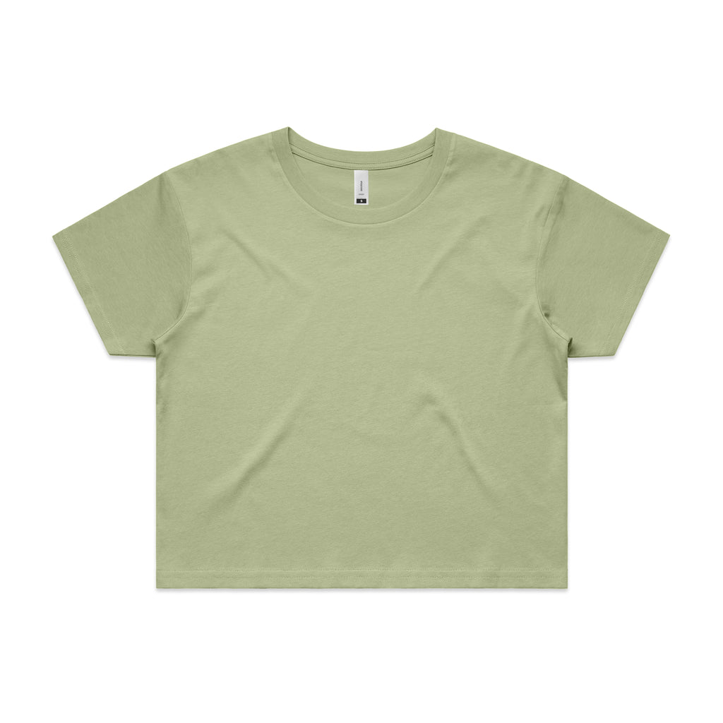 Ascolour Wos Crop Tee 4062 Crop Tee Pistachio Front - Custom Printed - Print Blanc
