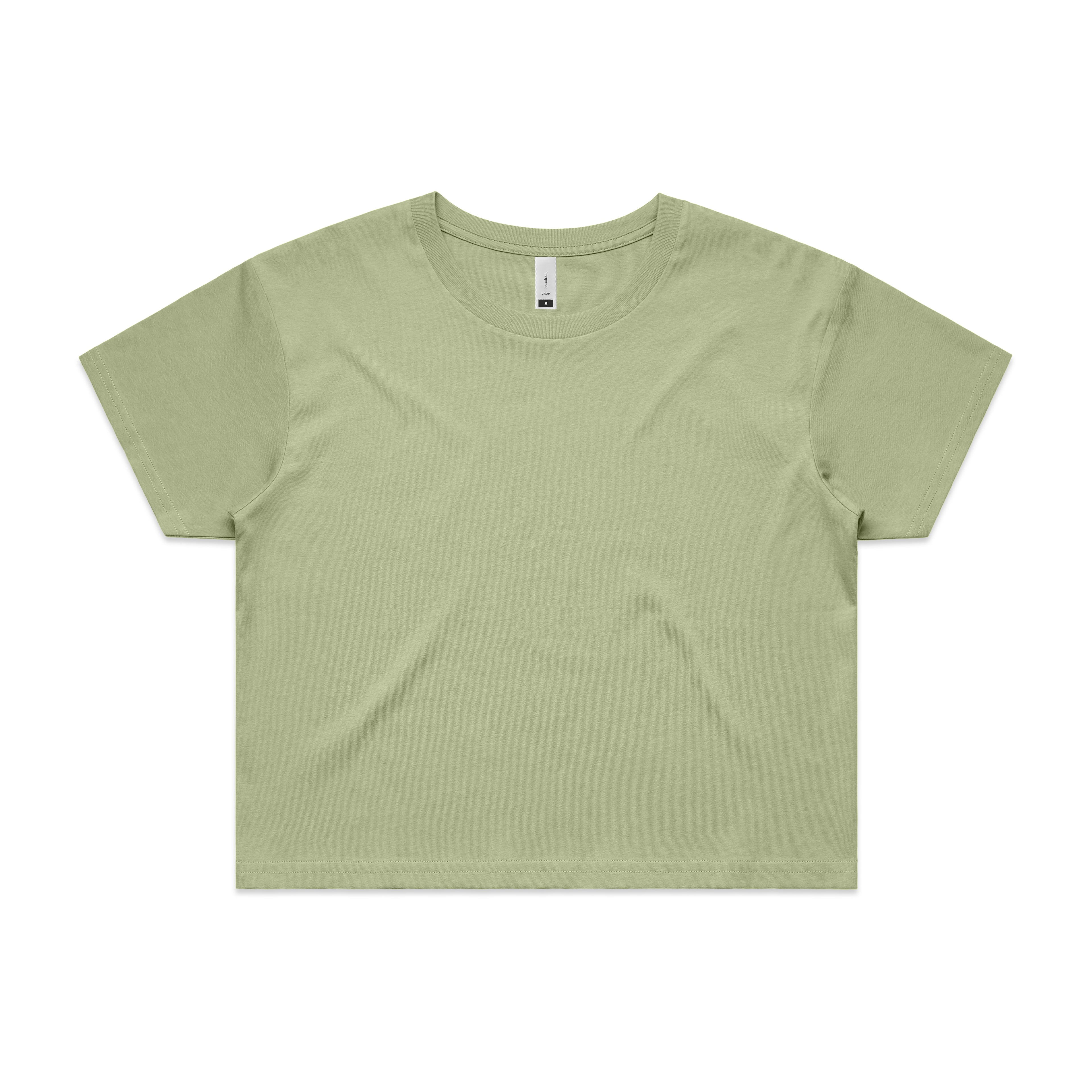 Ascolour Wos Crop Tee 4062 Crop Tee Pistachio Front - Custom Printed - Print Blanc