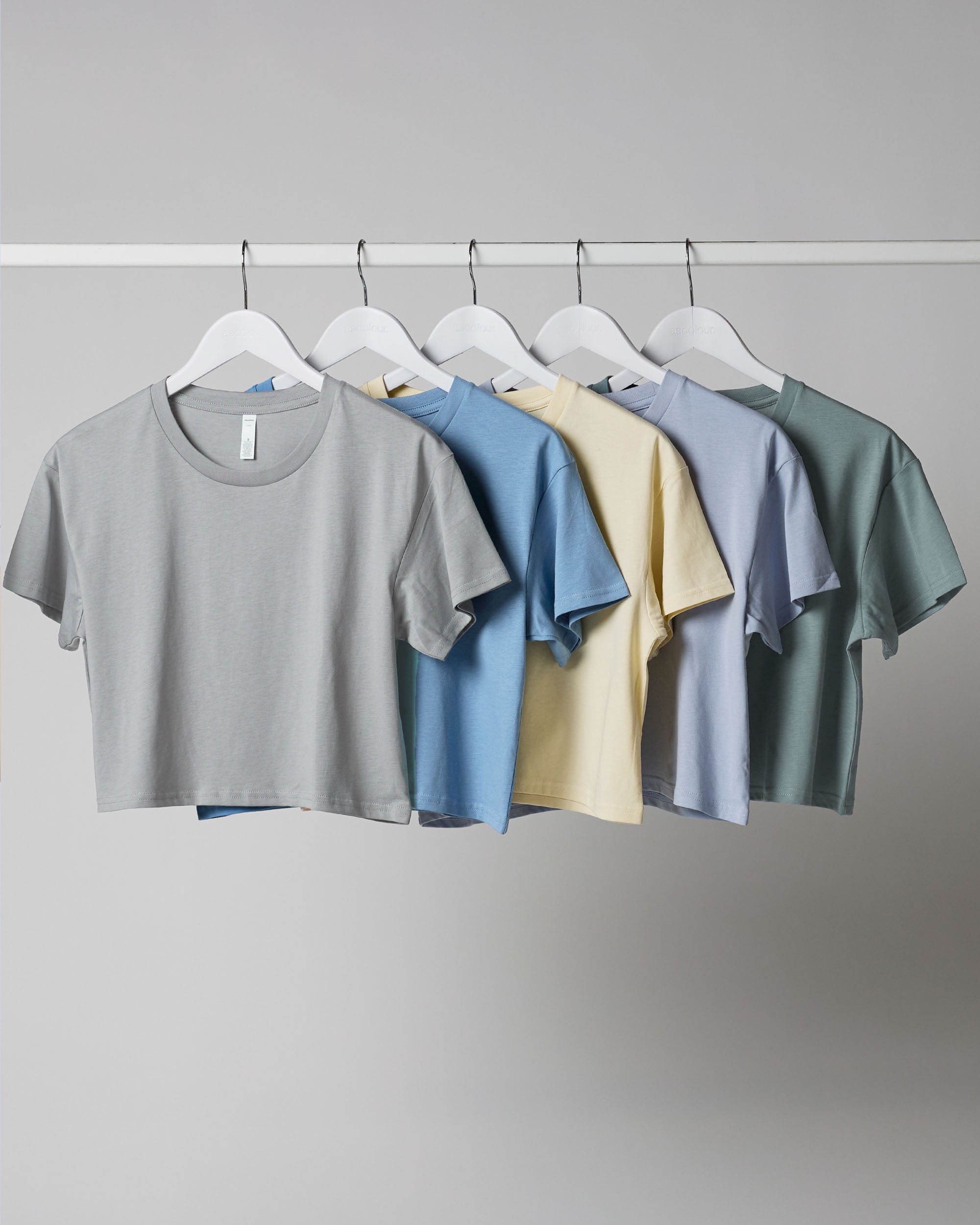 Ascolour Wos Crop Tee 4062 Crop Tee Rack Front - Custom Printed - Print Blanc