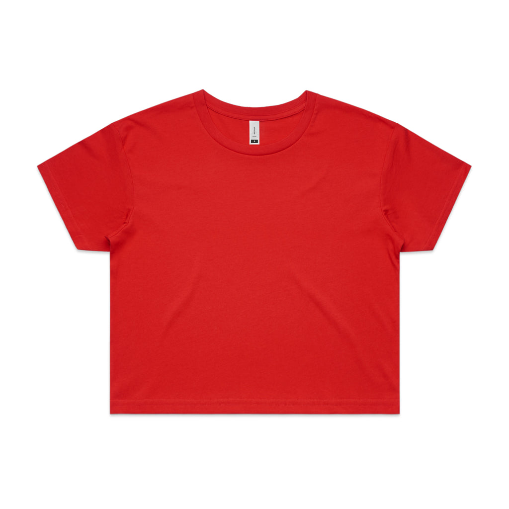 Ascolour Wos Crop Tee 4062 Crop Tee Red Front - Custom Printed - Print Blanc
