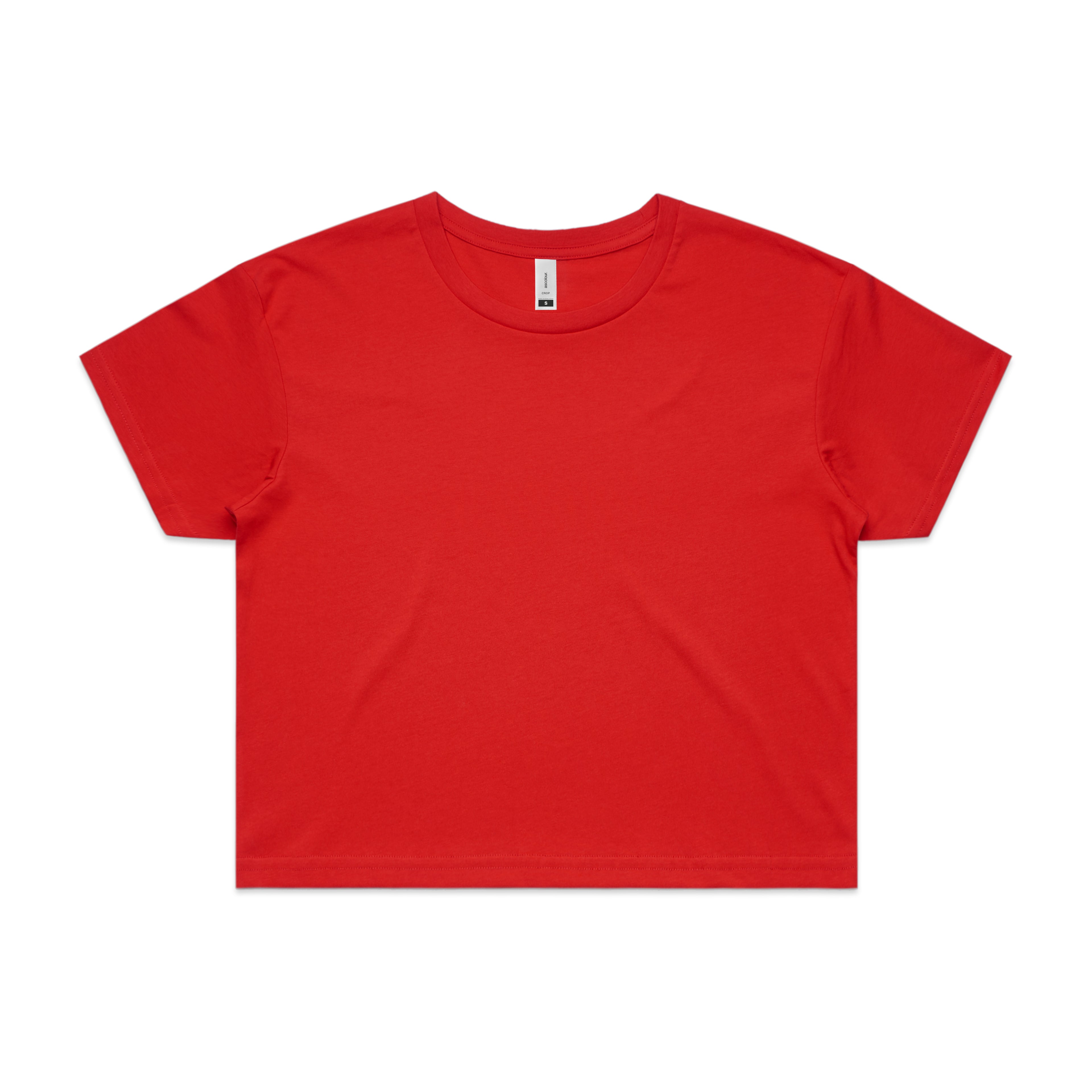 Ascolour Wos Crop Tee 4062 Crop Tee Red Front - Custom Printed - Print Blanc