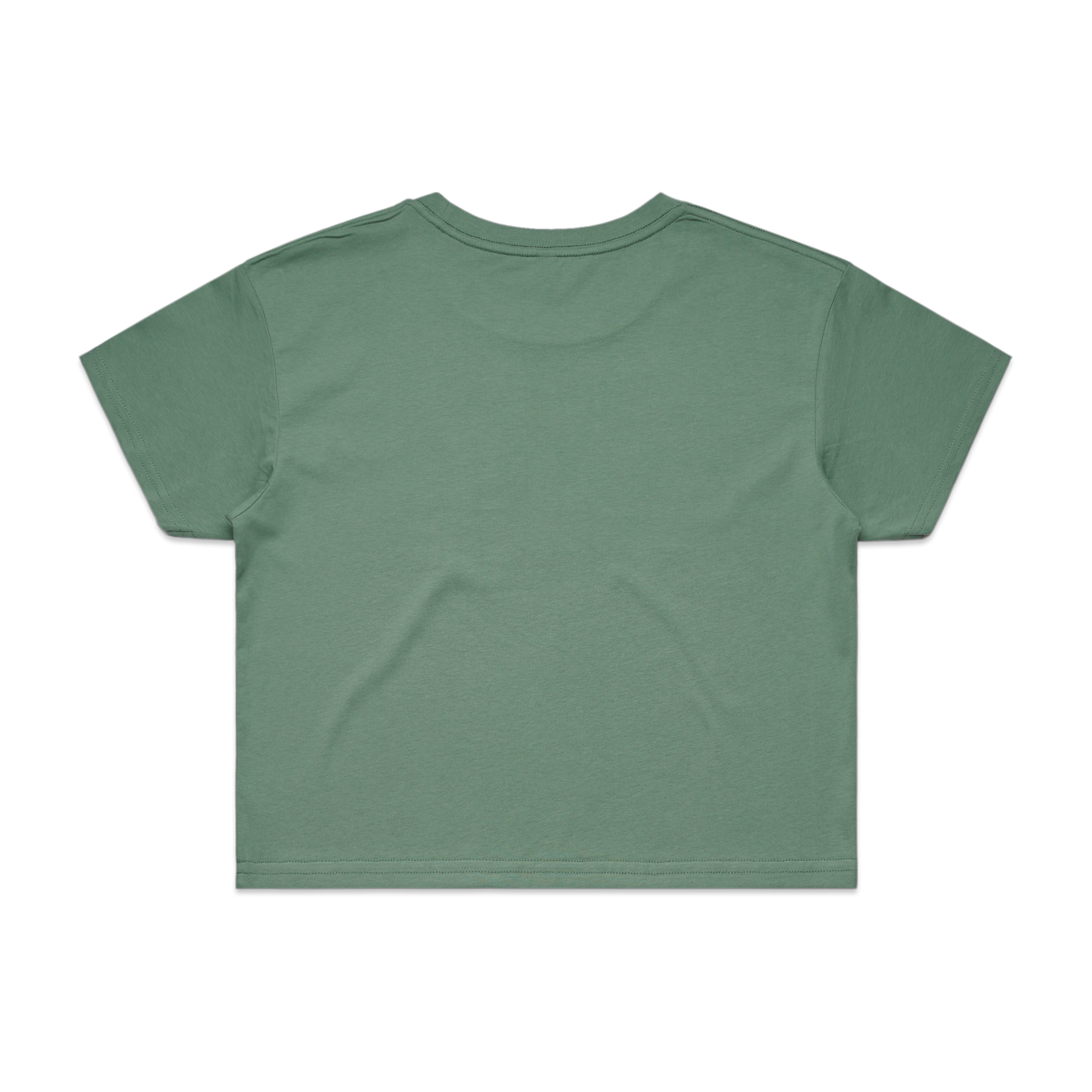Ascolour Wos Crop Tee 4062 Crop Tee Sage Back - Custom Printed - Print Blanc