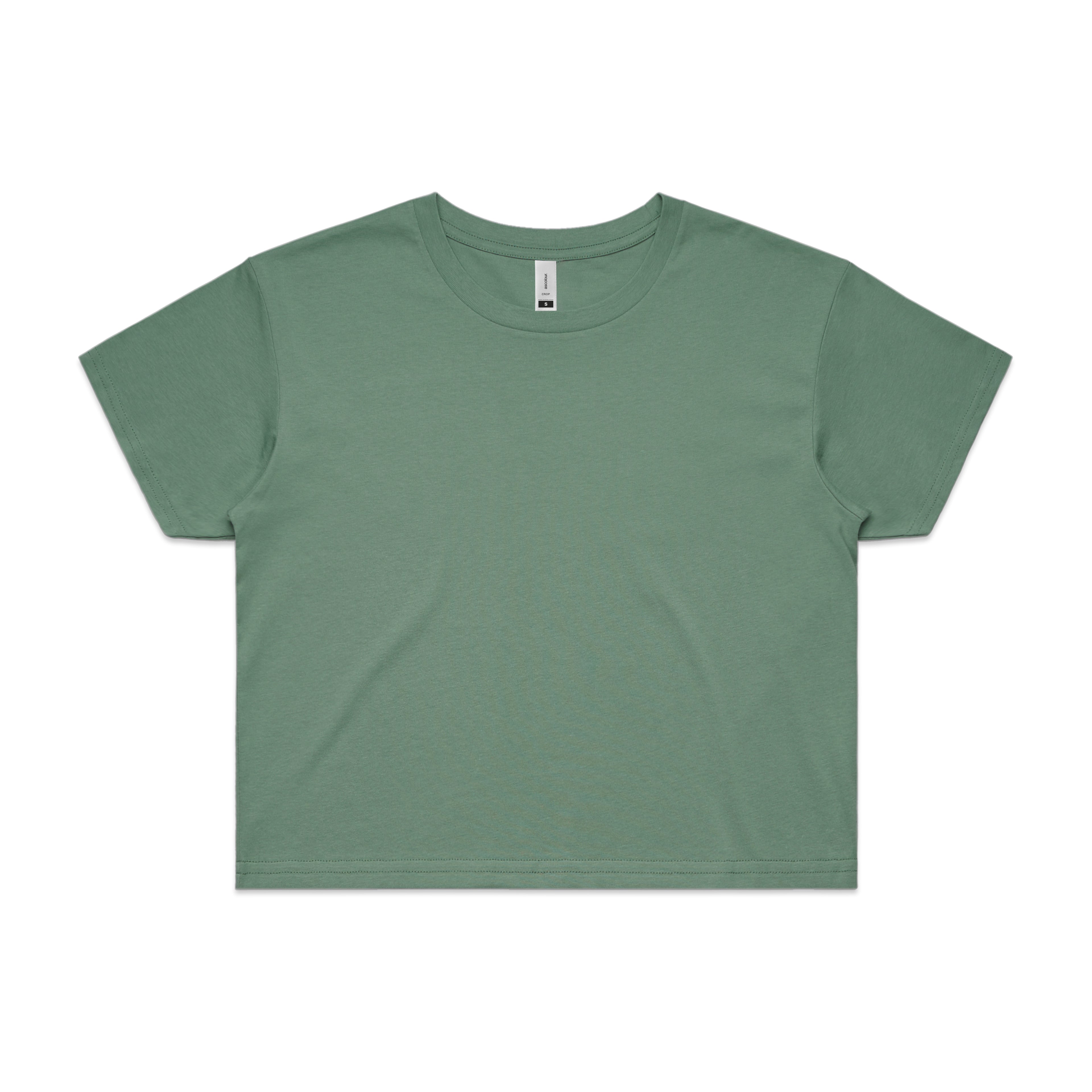 Ascolour Wos Crop Tee 4062 Crop Tee Sage Front - Custom Printed - Print Blanc