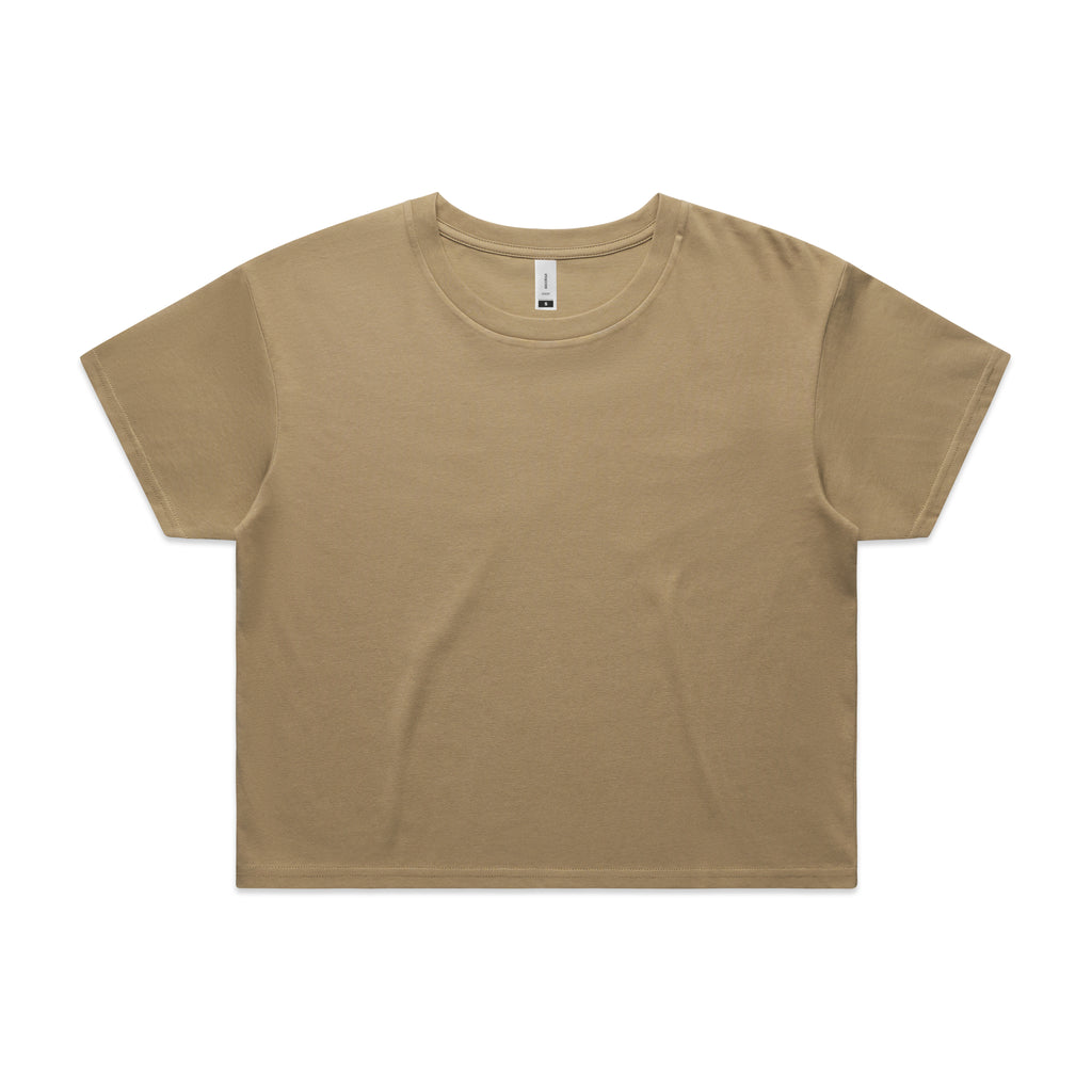 Ascolour Wos Crop Tee 4062 Crop Tee Sand Front - Custom Printed - Print Blanc