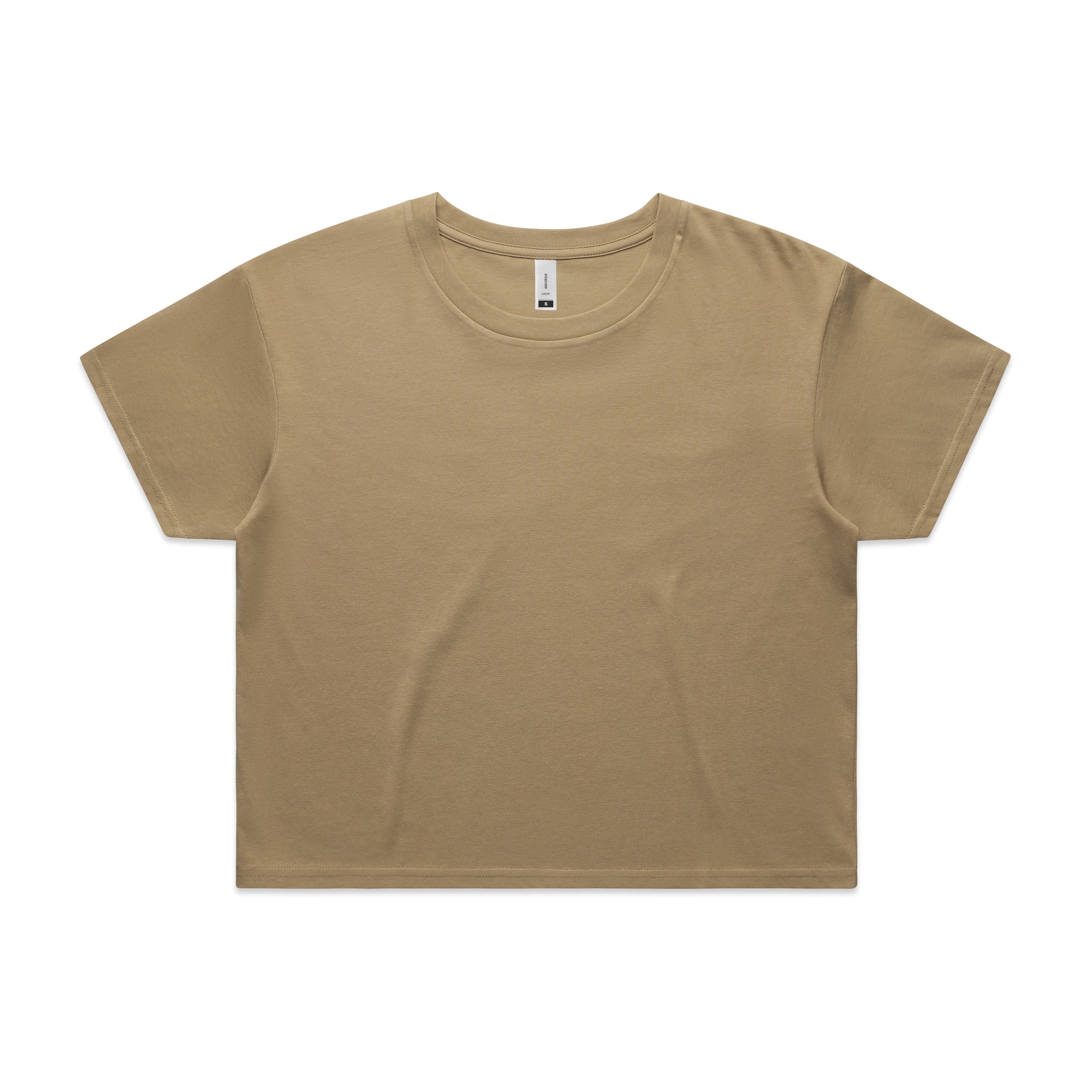 Ascolour Wos Crop Tee 4062 Crop Tee Sand Front - Custom Printed - Print Blanc