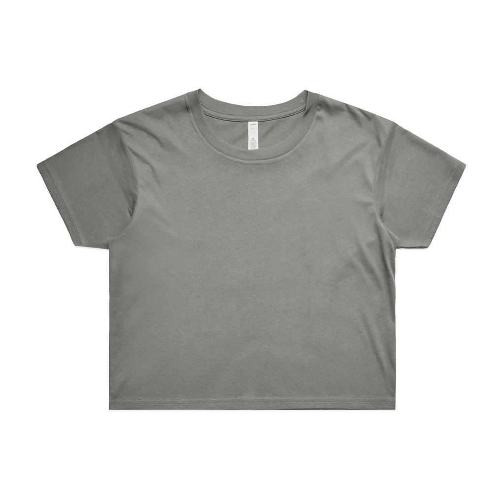 Ascolour Wos Crop Tee 4062 Crop Tee Shadow Front - Custom Printed - Print Blanc