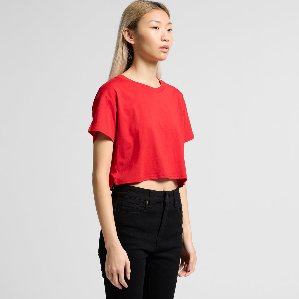 Ascolour Wos Crop Tee 4062 Crop Tee Turn Front - Custom Printed - Print Blanc