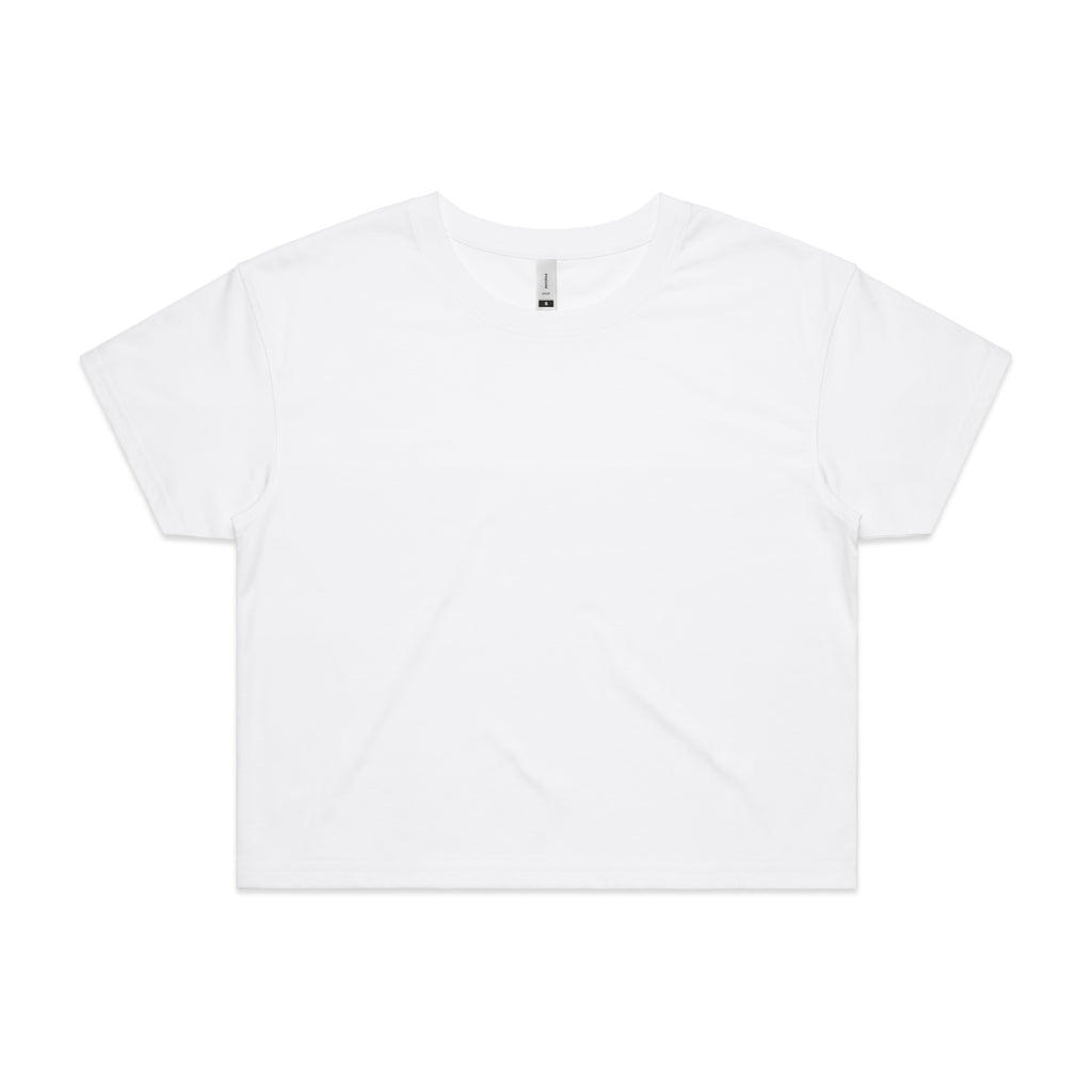 Ascolour Wos Crop Tee 4062 Crop Tee White Front - Custom Printed - Print Blanc