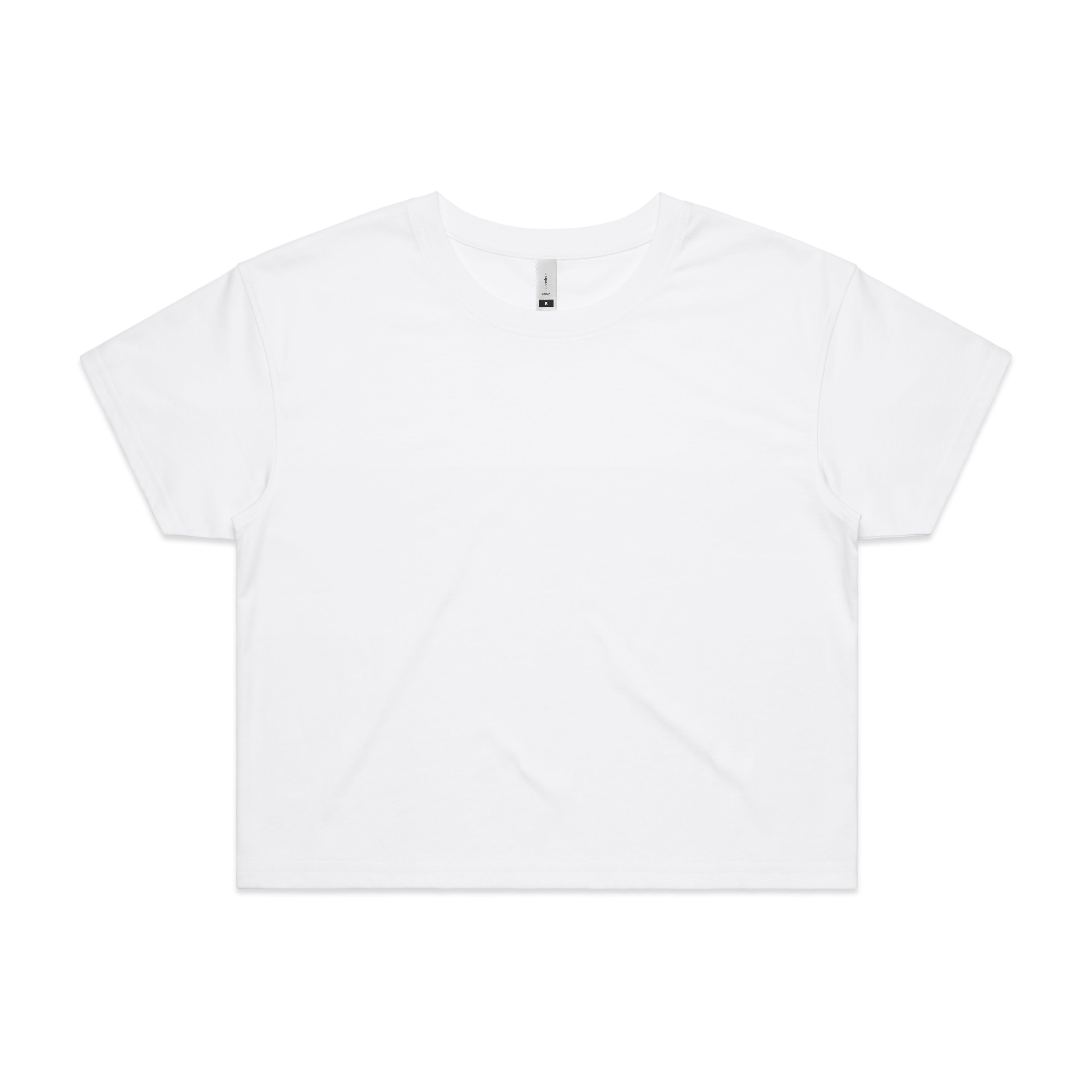 Ascolour Wos Crop Tee 4062 Crop Tee White Front - Custom Printed - Print Blanc