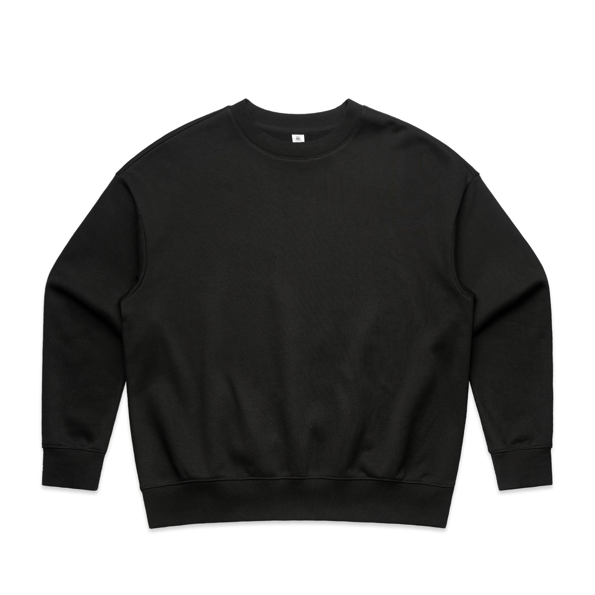 Ascolour Wos Heavy Crew 4145 Wos Heavy Crew Black Front - Custom Printed - Print Blanc