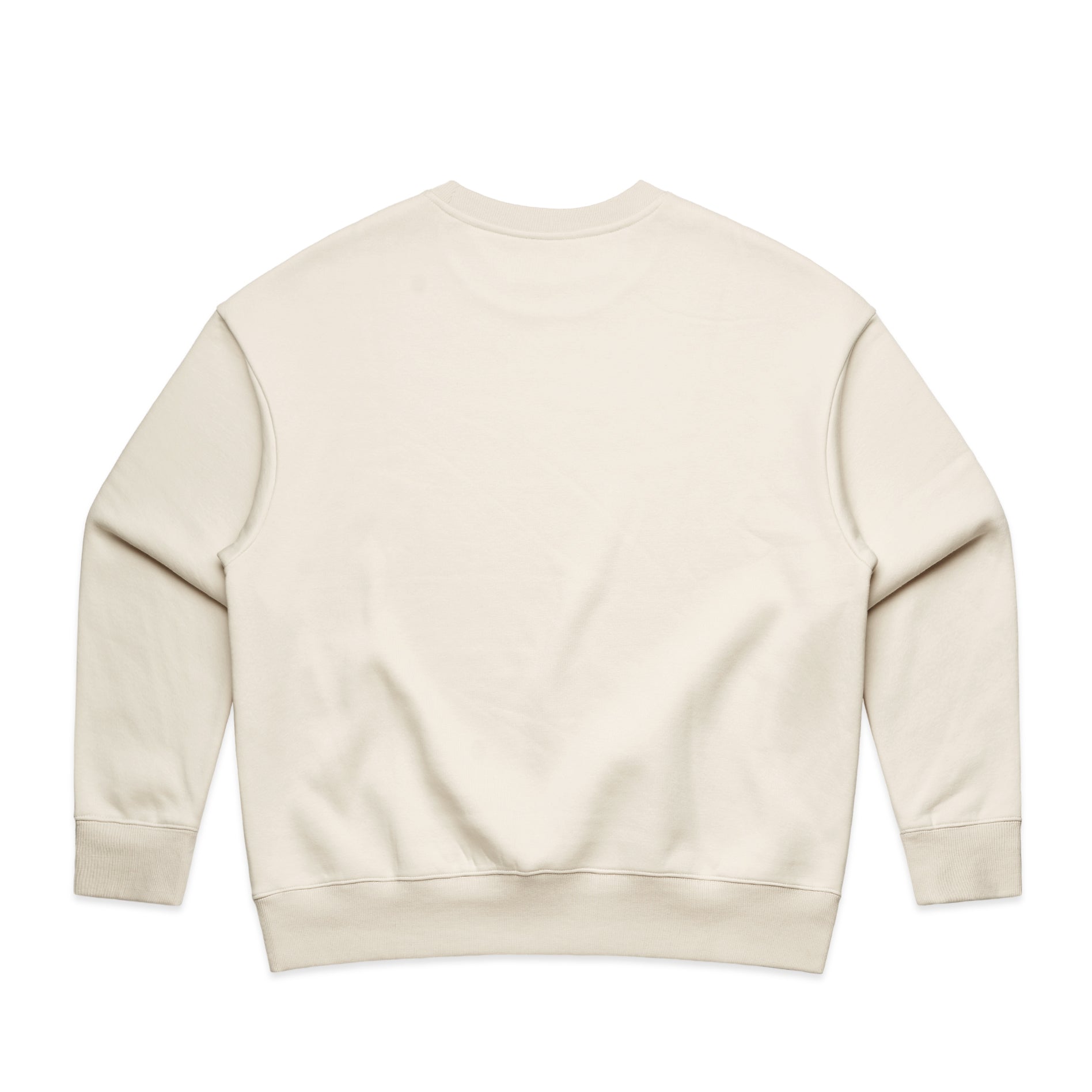 Ascolour Wos Heavy Crew 4145 Wos Heavy Crew Ecru Back - Custom Printed - Print Blanc