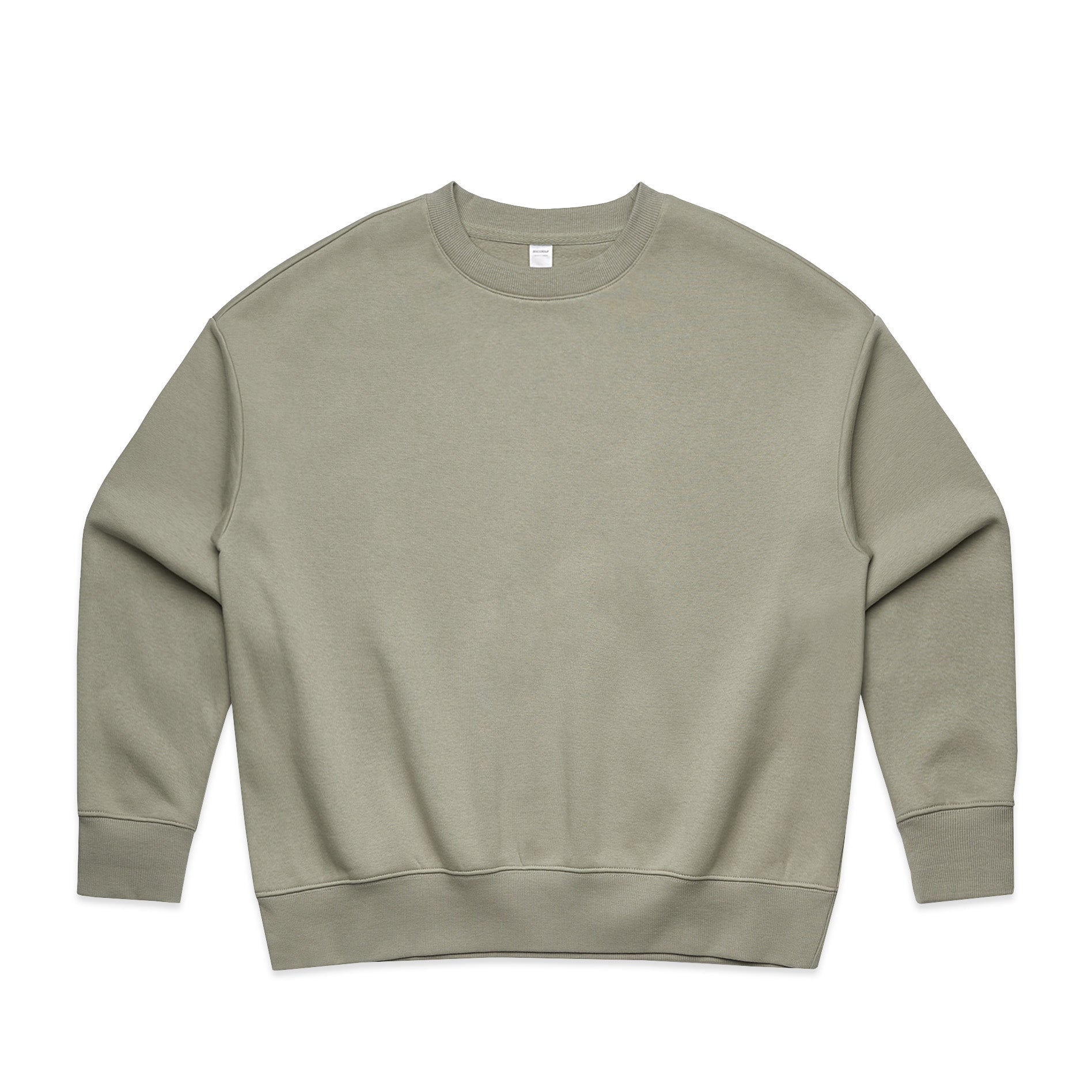 Ascolour Wos Heavy Crew 4145 Wos Heavy Crew Eucalyptus Front - Custom Printed - Print Blanc