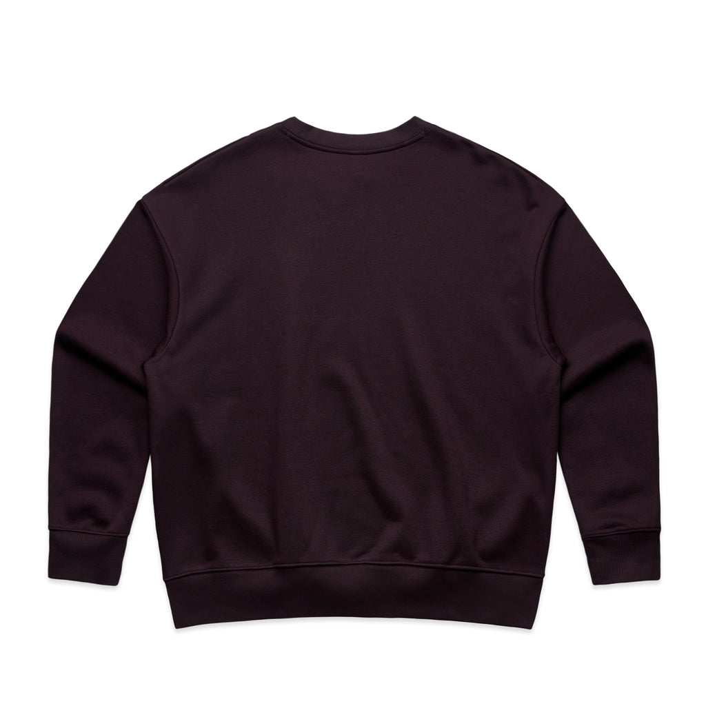 Ascolour Wos Heavy Crew 4145 Wos Heavy Crew Plum Back - Custom Printed - Print Blanc