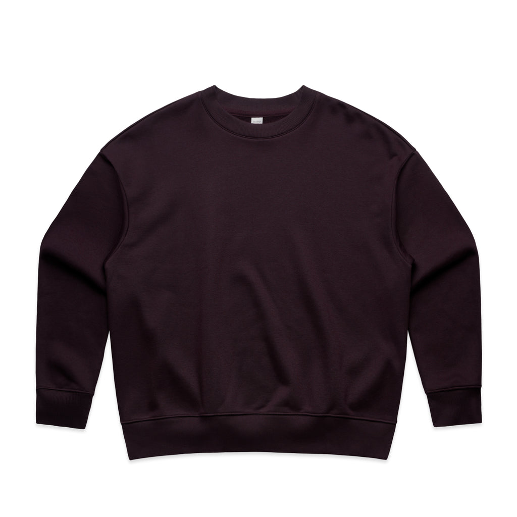Ascolour Wos Heavy Crew 4145 Wos Heavy Crew Plum Front - Custom Printed - Print Blanc