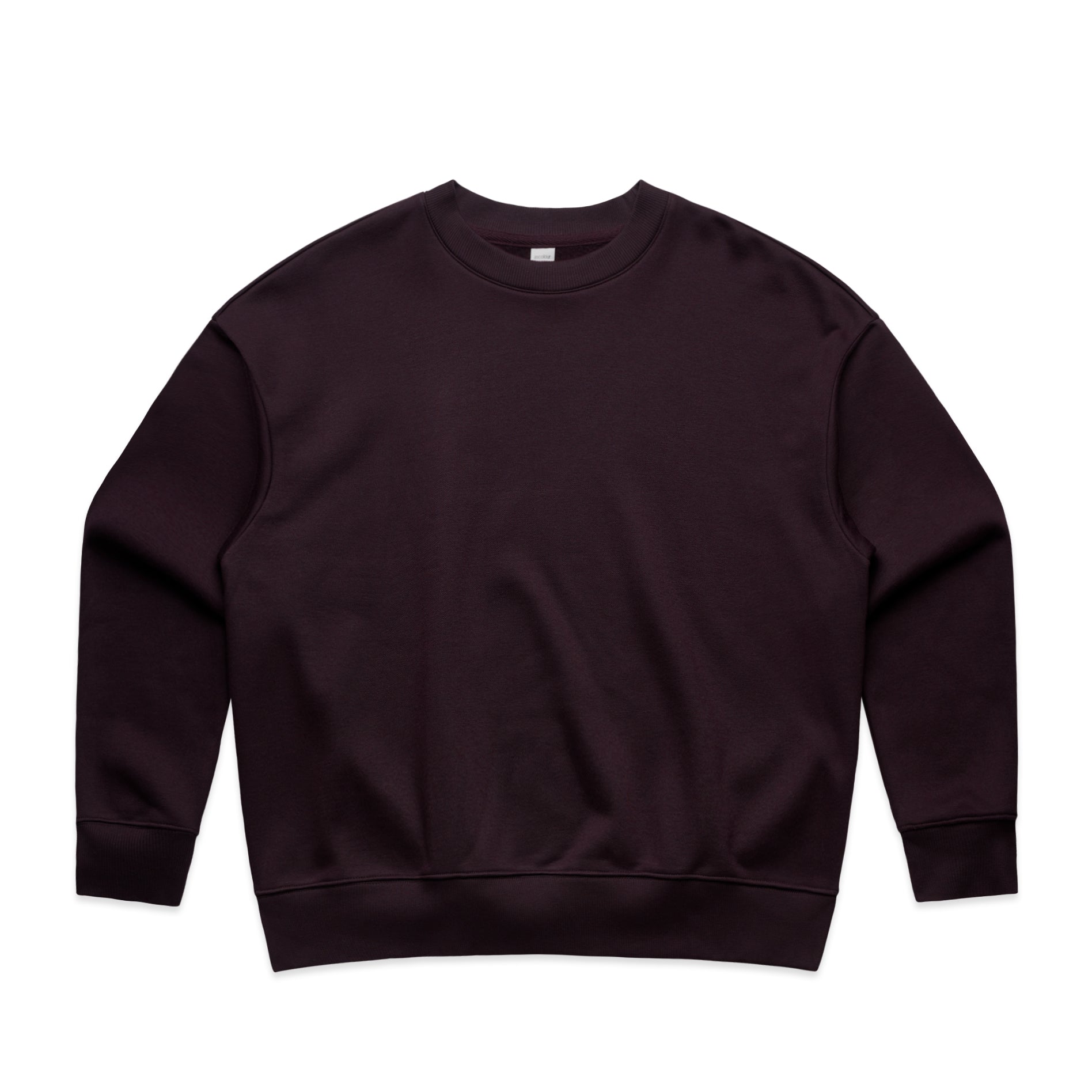 Ascolour Wos Heavy Crew 4145 Wos Heavy Crew Plum Front - Custom Printed - Print Blanc
