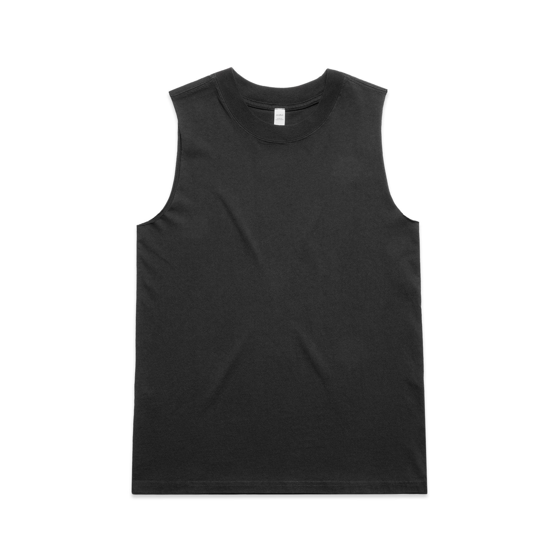 Ascolour Wos Heavy Faded Tank 4084 Wos Heavy Faded Tank Faded Black Front - Custom Printed - Print Blanc