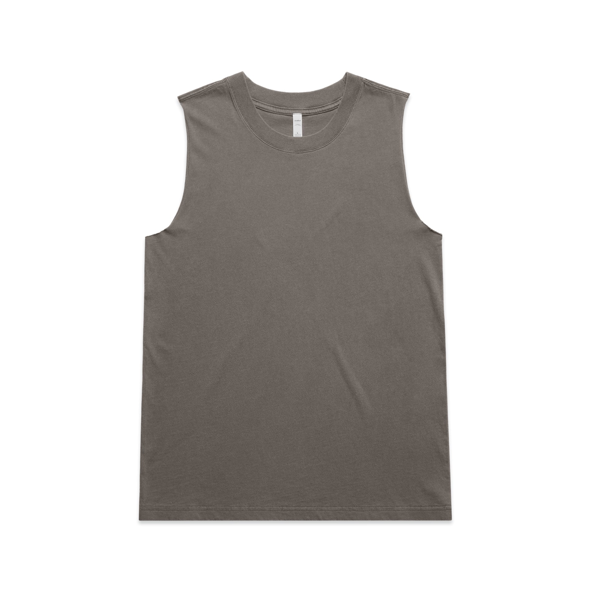 Ascolour Wos Heavy Faded Tank 4084 Wos Heavy Faded Tank Faded Grey Front - Custom Printed - Print Blanc