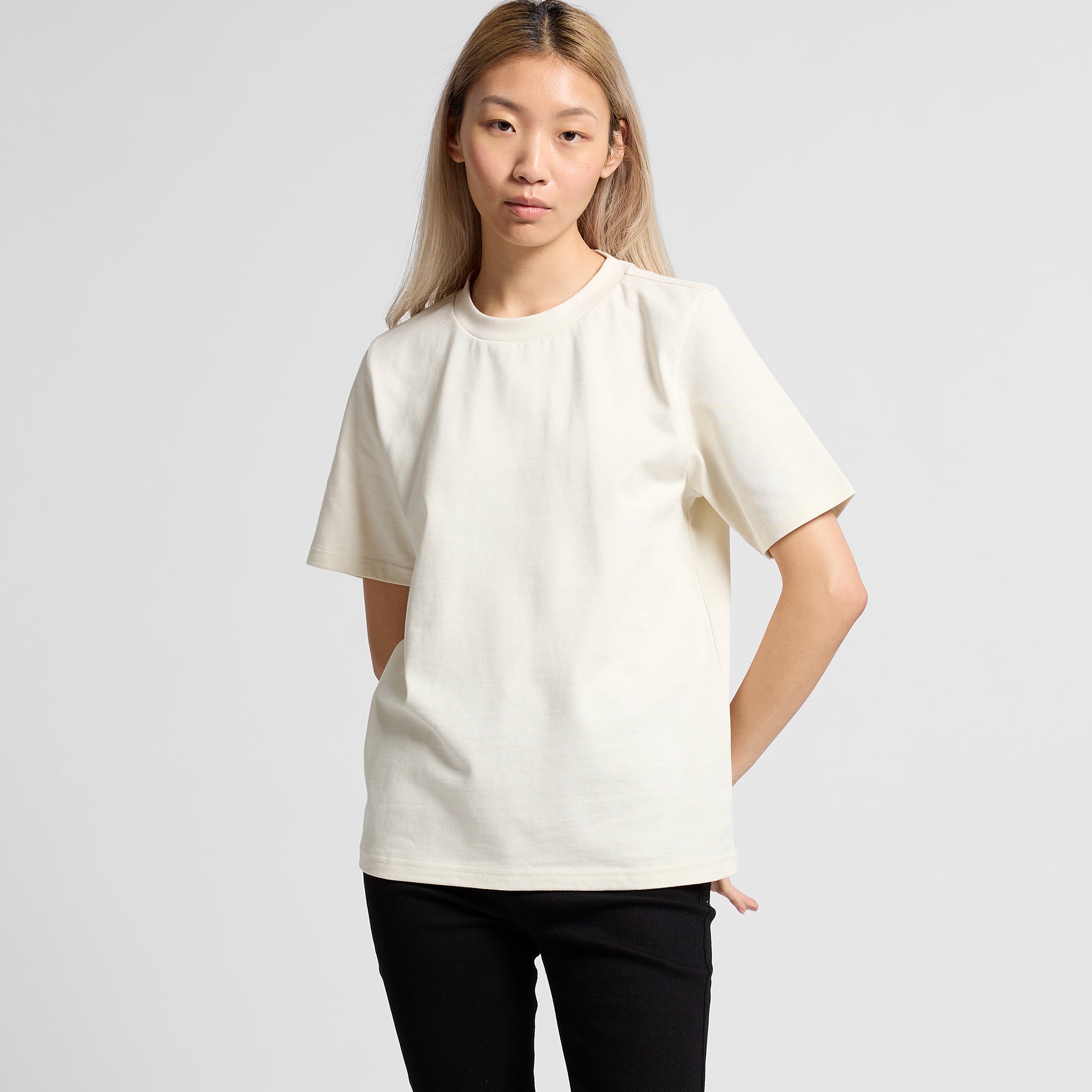 Ascolour Wos Heavy Tee 4080 Wos Heavy Tee Loose Front - Custom Printed - Print Blanc