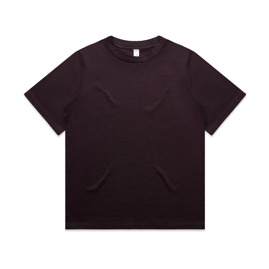 Ascolour Wos Heavy Tee 4080 Wos Heavy Tee Plum Front - Custom Printed - Print Blanc