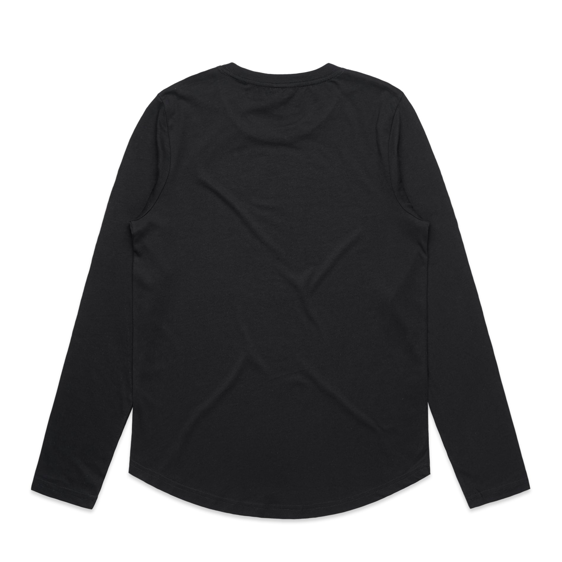 Ascolour Wos Maple Curve Ls Tee 4021 Wos Maple Curve Ls Tee Black Back - Custom Printed - Print Blanc