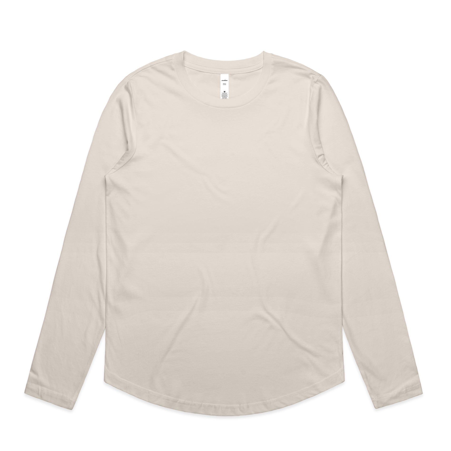 Ascolour Wos Maple Curve Ls Tee 4021 Wos Maple Curve Ls Tee Bone Front - Custom Printed - Print Blanc