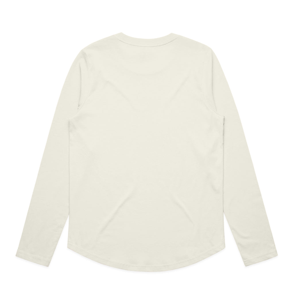 Ascolour Wos Maple Curve Ls Tee 4021 Wos Maple Curve Ls Tee Ecru Back - Custom Printed - Print Blanc