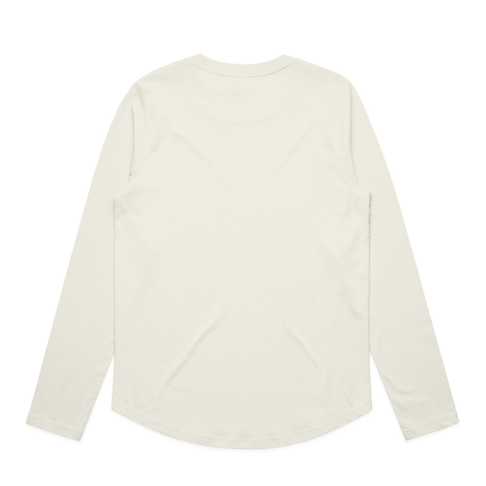 Ascolour Wos Maple Curve Ls Tee 4021 Wos Maple Curve Ls Tee Ecru Back - Custom Printed - Print Blanc