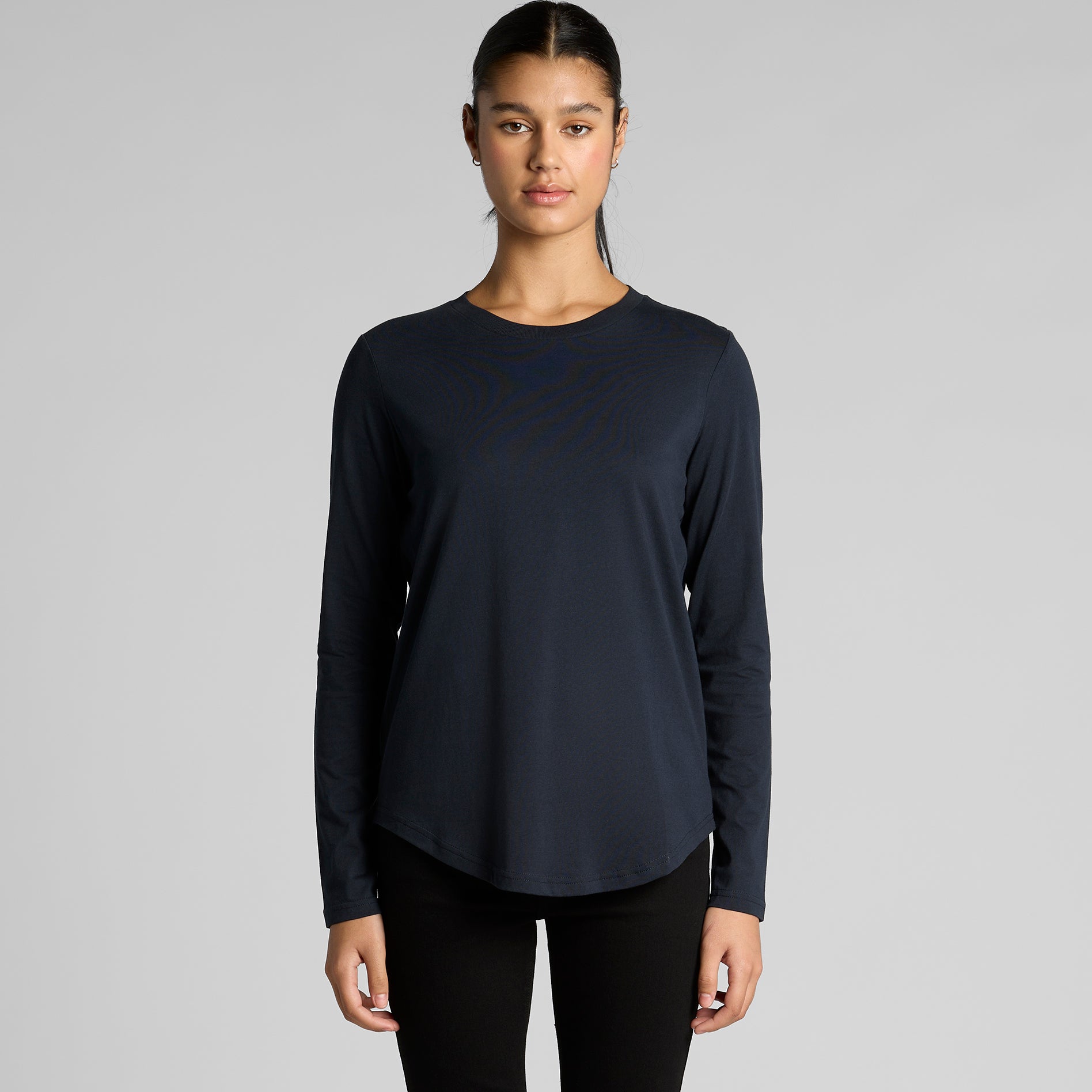 Ascolour Wos Maple Curve Ls Tee 4021 Wos Maple Curve Ls Tee Main Front - Custom Printed - Print Blanc