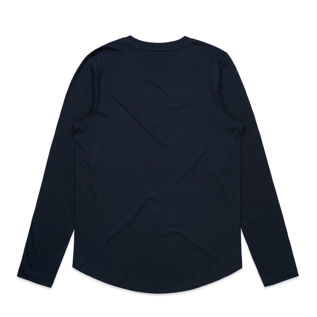 Ascolour Wos Maple Curve Ls Tee 4021 Wos Maple Curve Ls Tee Navy Back - Custom Printed - Print Blanc