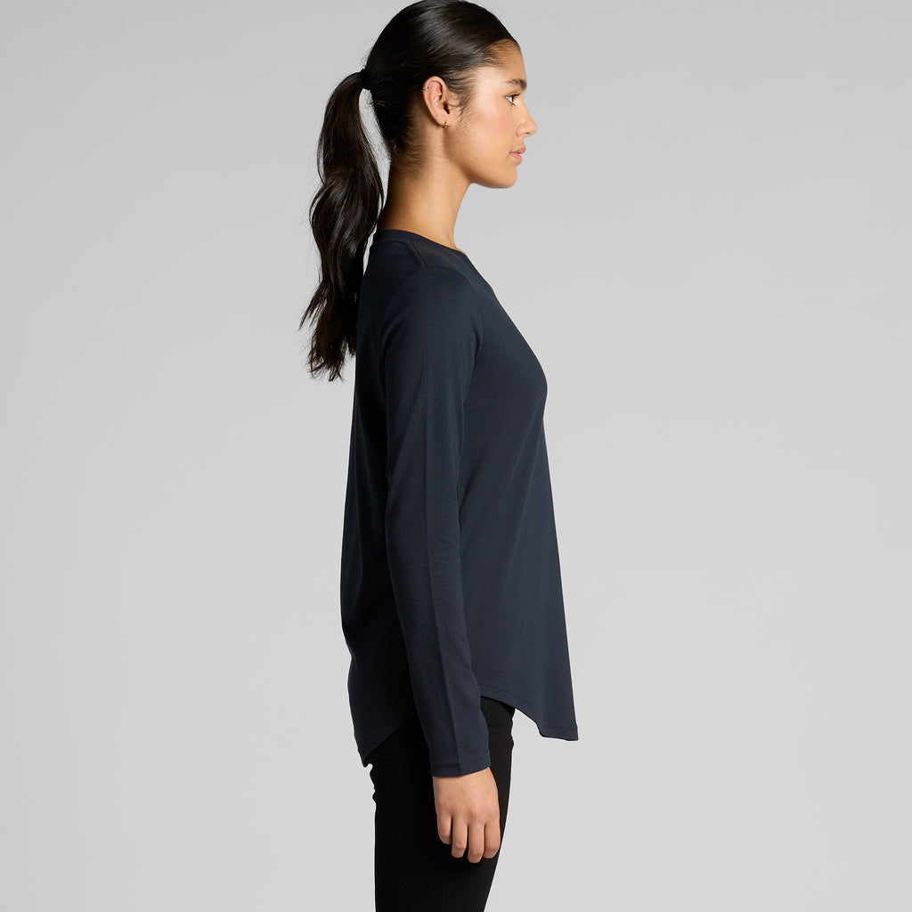 Ascolour Wos Maple Curve Ls Tee 4021 Wos Maple Curve Ls Tee Side - Custom Printed - Print Blanc