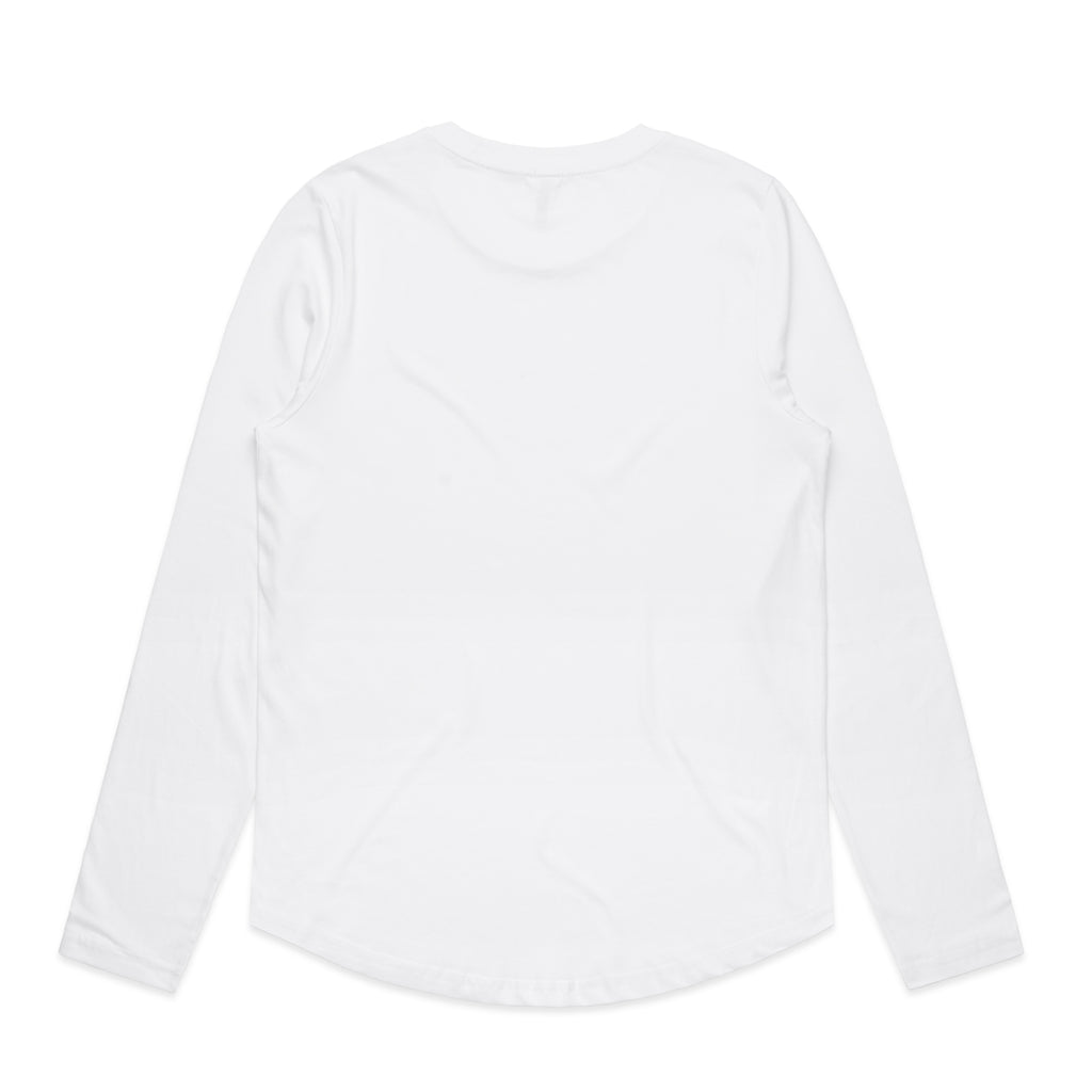 Ascolour Wos Maple Curve Ls Tee 4021 Wos Maple Curve Ls Tee White Back - Custom Printed - Print Blanc