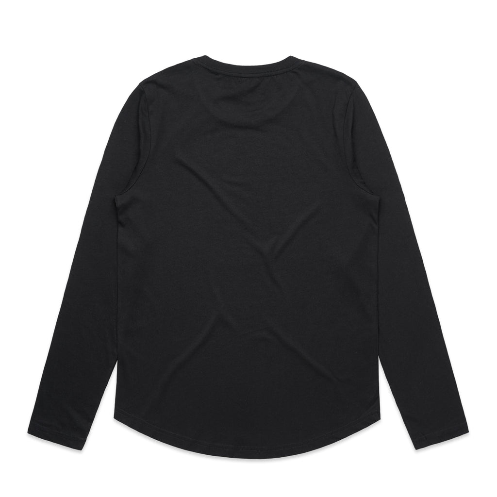 Ascolour Wos Maple Curve Ls Tee 4021 Wos Maple Curve Tee Black Back - Custom Printed - Print Blanc