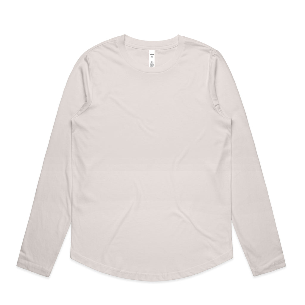 Ascolour Wos Maple Curve Ls Tee 4021 Wos Maple Curve Tee Bone Front - Custom Printed - Print Blanc