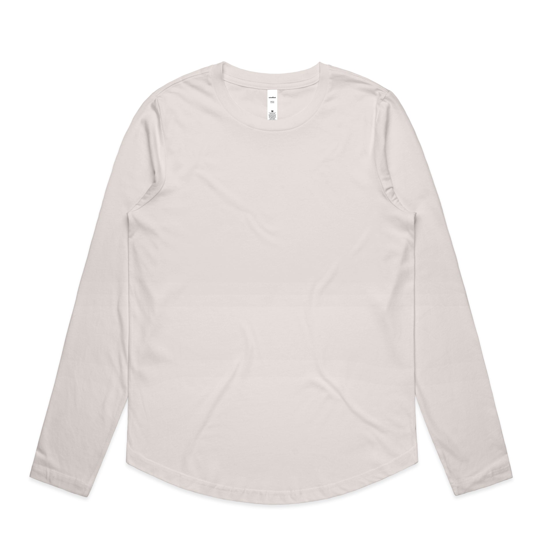 Ascolour Wos Maple Curve Ls Tee 4021 Wos Maple Curve Tee Bone Front - Custom Printed - Print Blanc