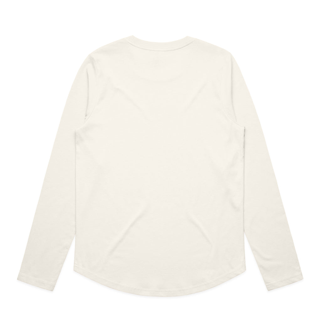 Ascolour Wos Maple Curve Ls Tee 4021 Wos Maple Curve Tee Ecru Back - Custom Printed - Print Blanc