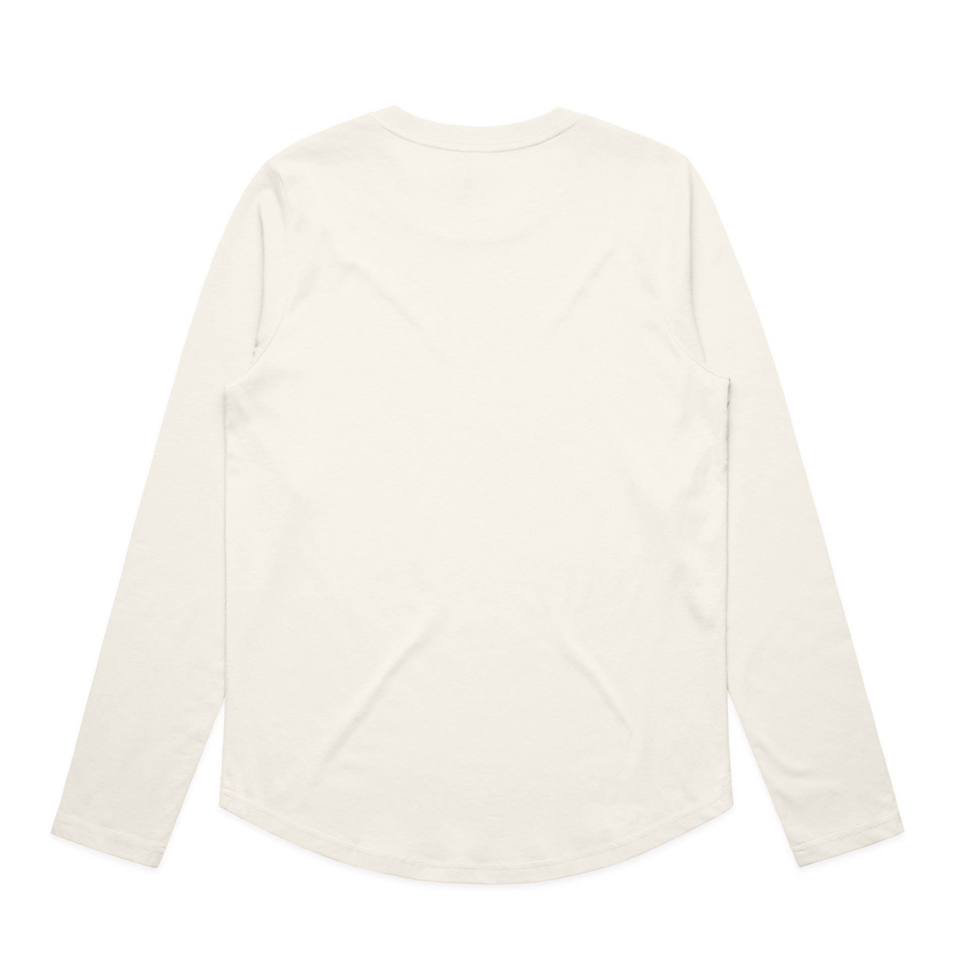 Ascolour Wos Maple Curve Ls Tee 4021 Wos Maple Curve Tee Ecru Back - Custom Printed - Print Blanc