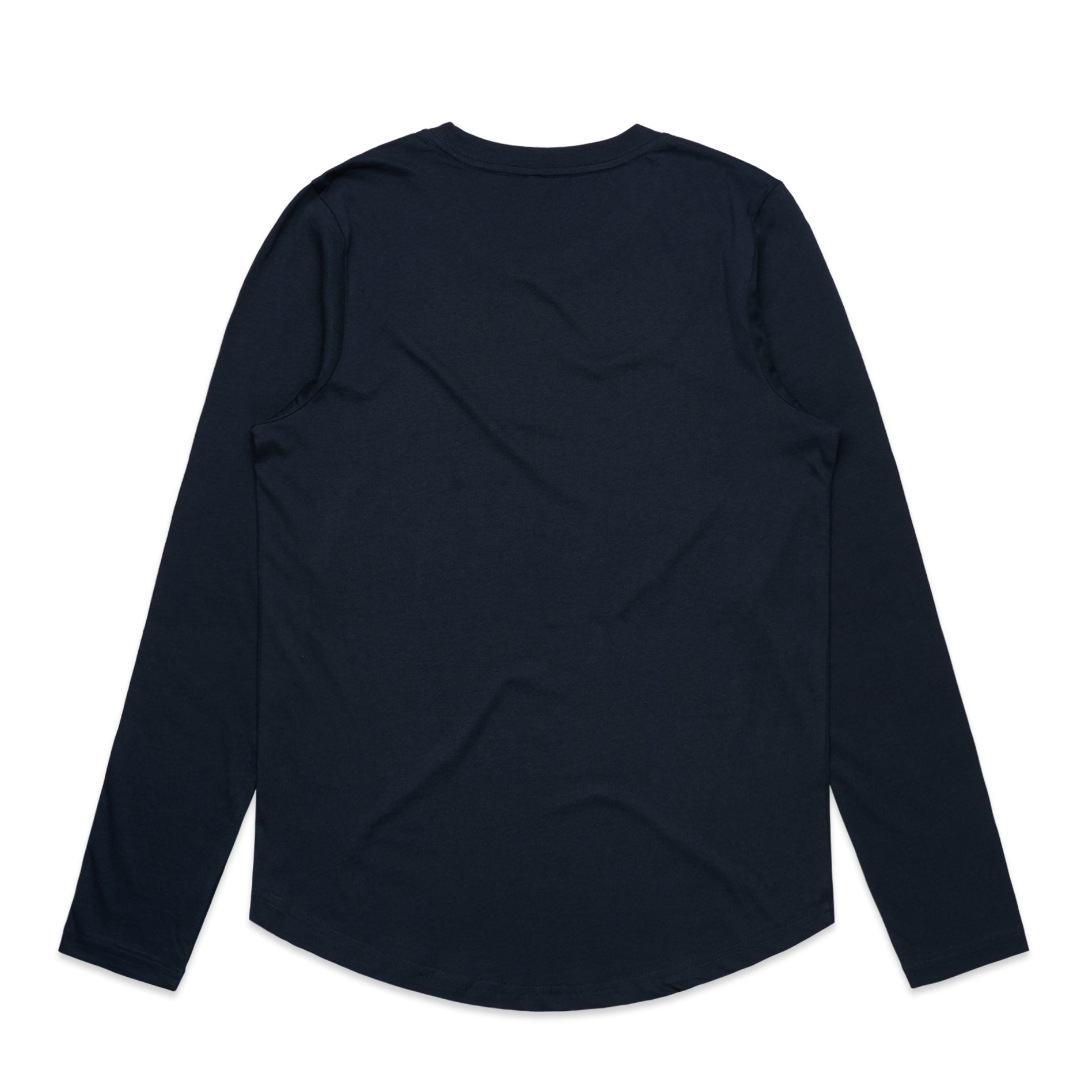 Ascolour Wos Maple Curve Ls Tee 4021 Wos Maple Curve Tee Navy Back - Custom Printed - Print Blanc